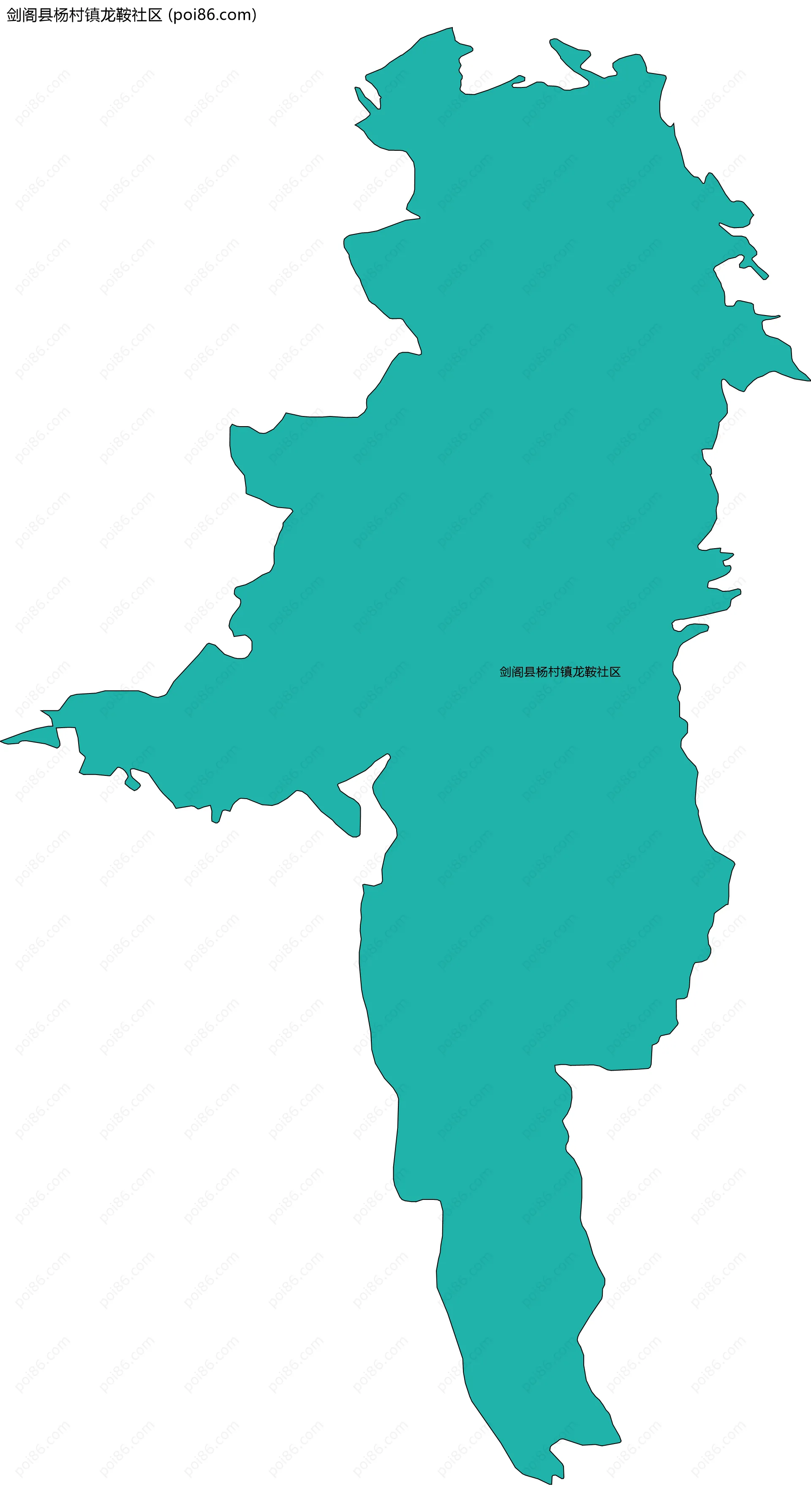 剑阁县杨村镇龙鞍社区边界地图