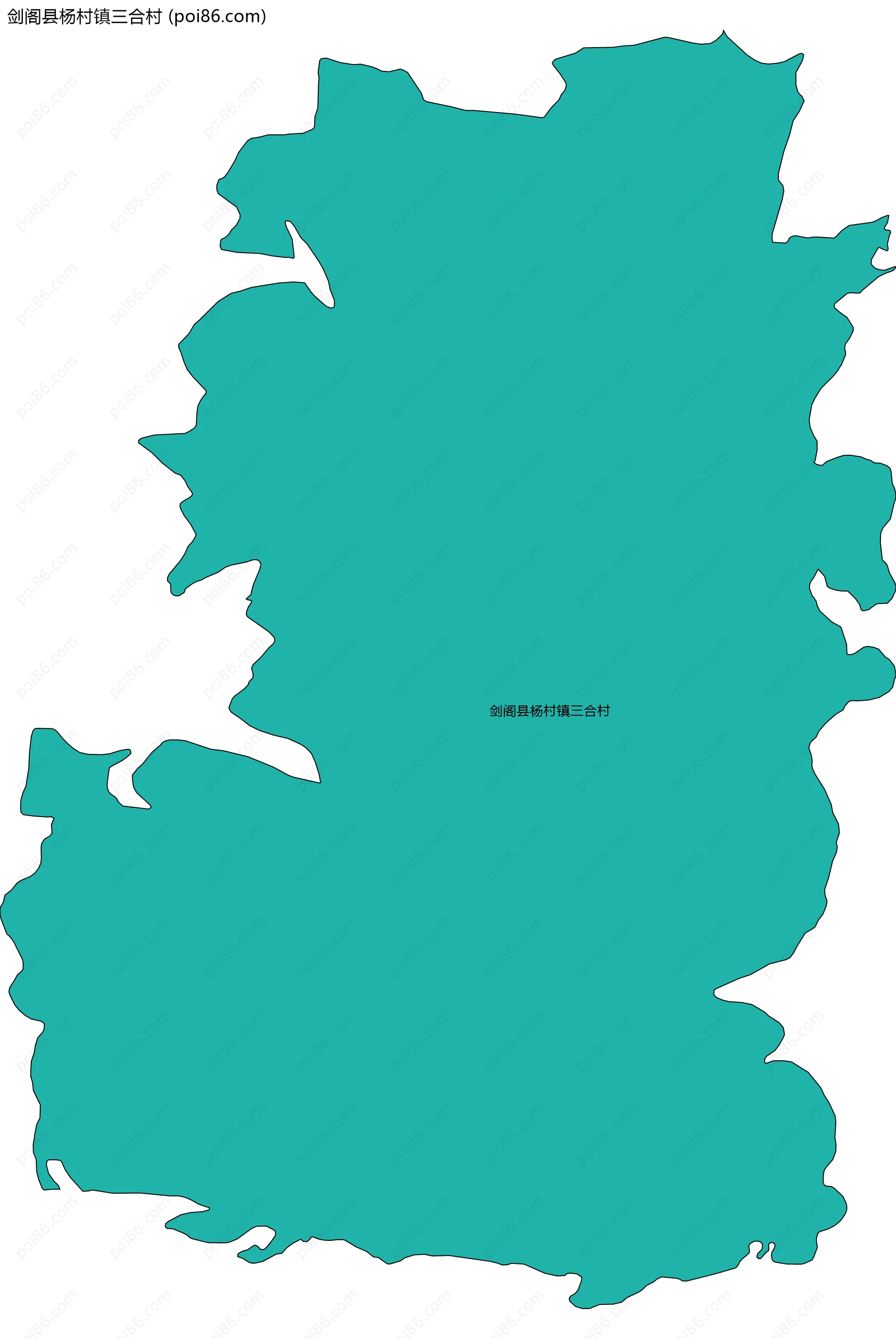 剑阁县杨村镇三合村边界地图