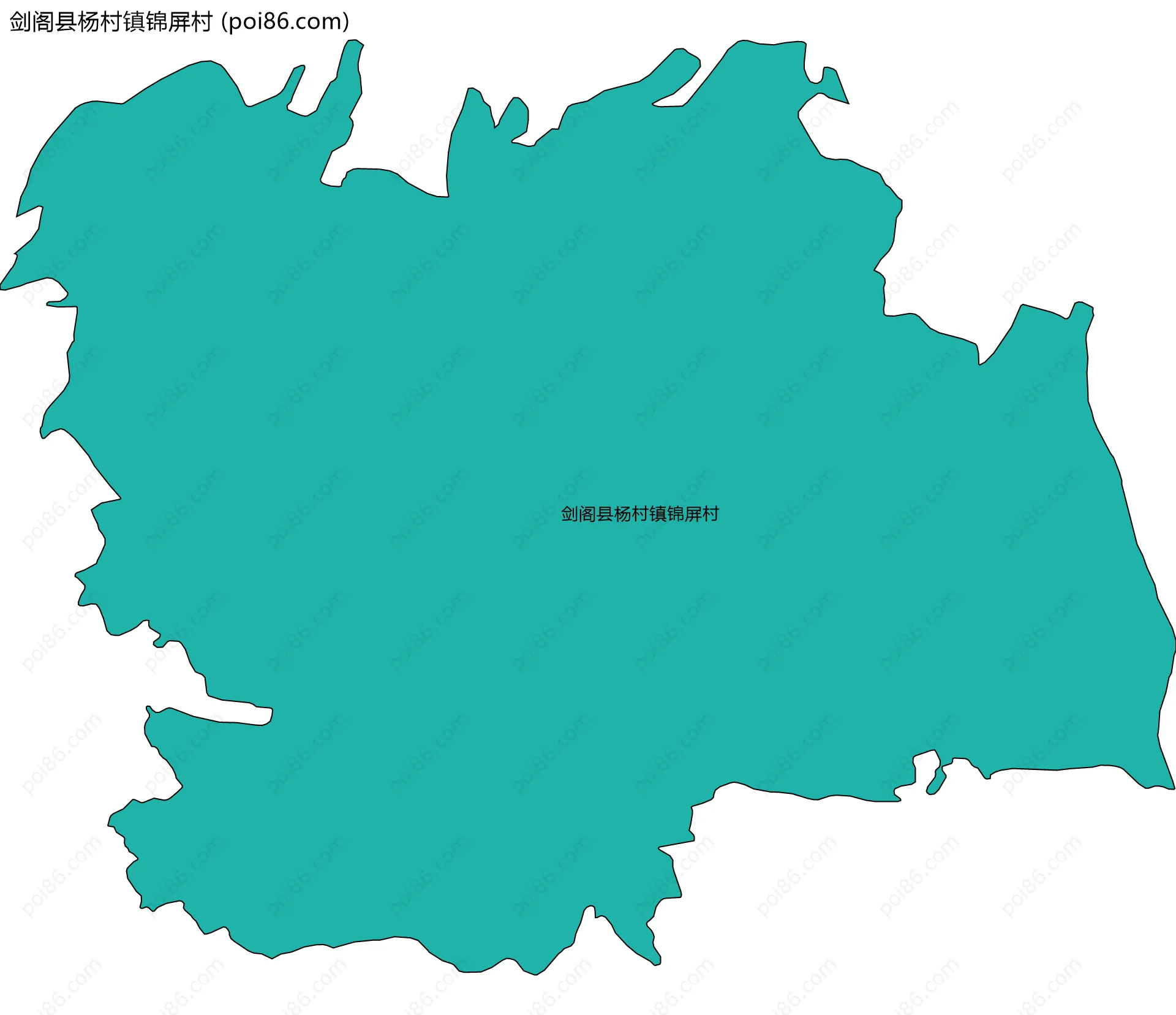 剑阁县杨村镇锦屏村边界地图