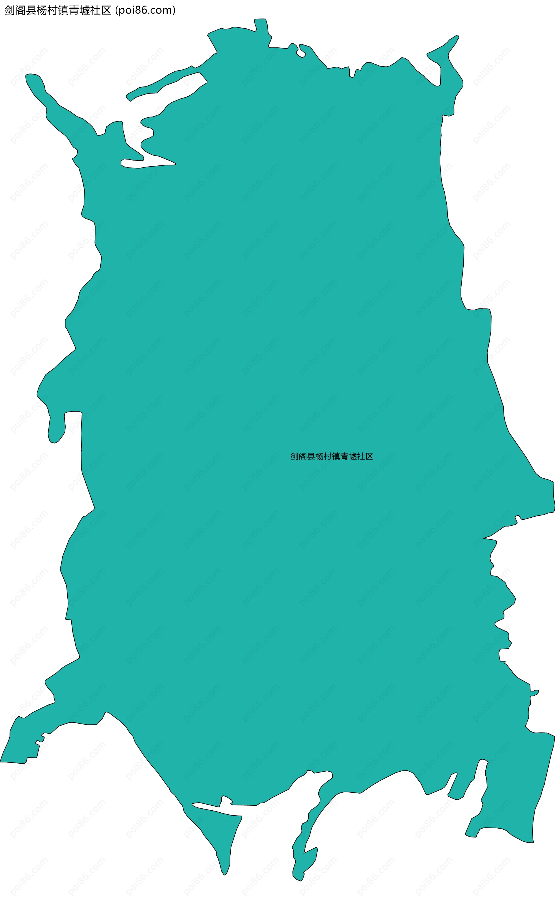 剑阁县杨村镇青墟社区边界地图
