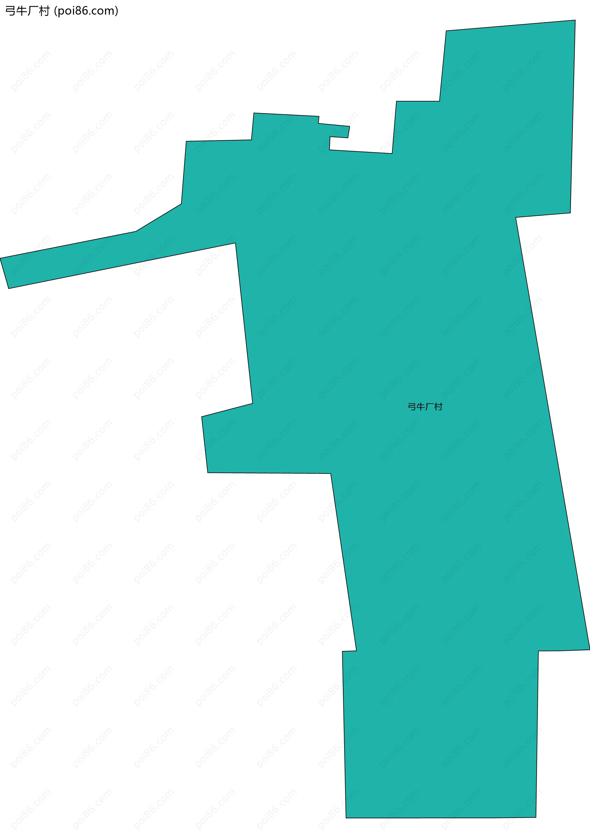 弓牛厂村边界地图