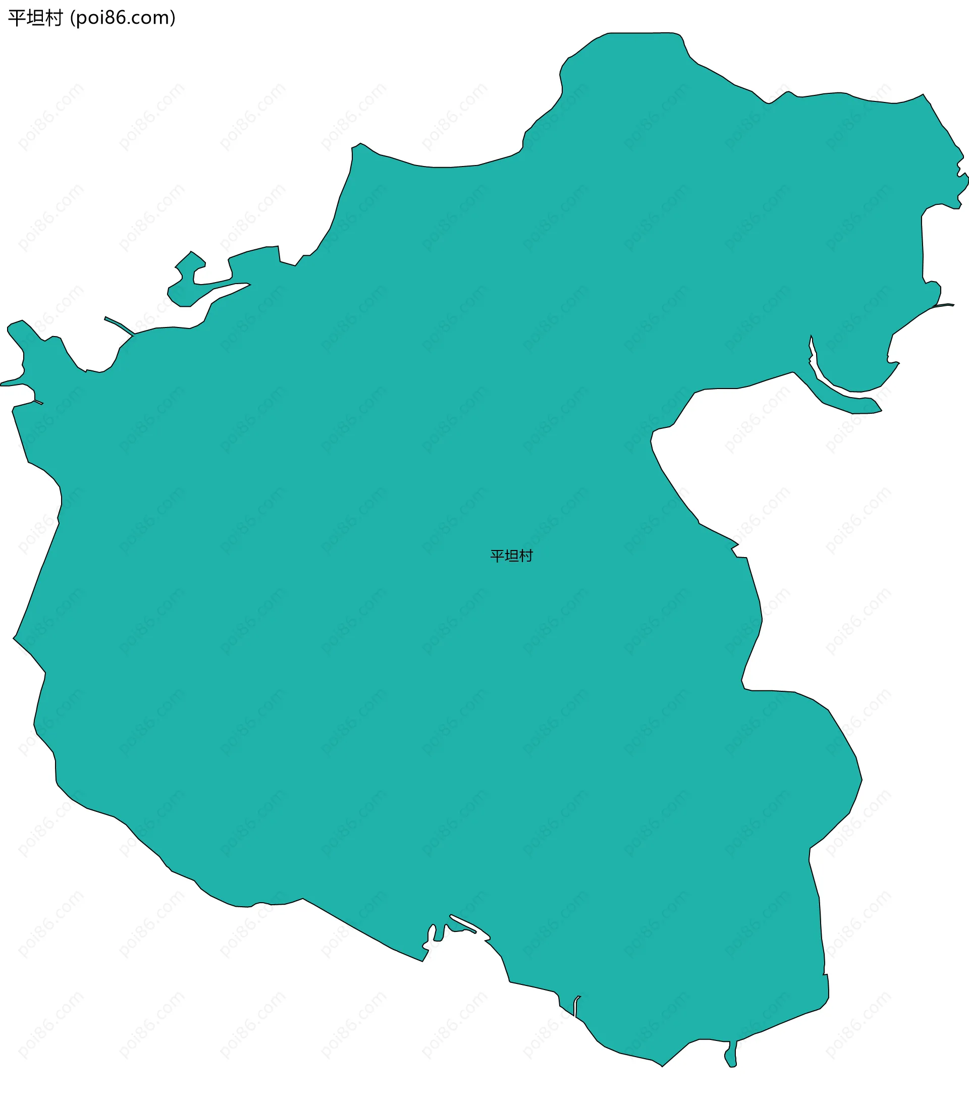 平坦村边界地图