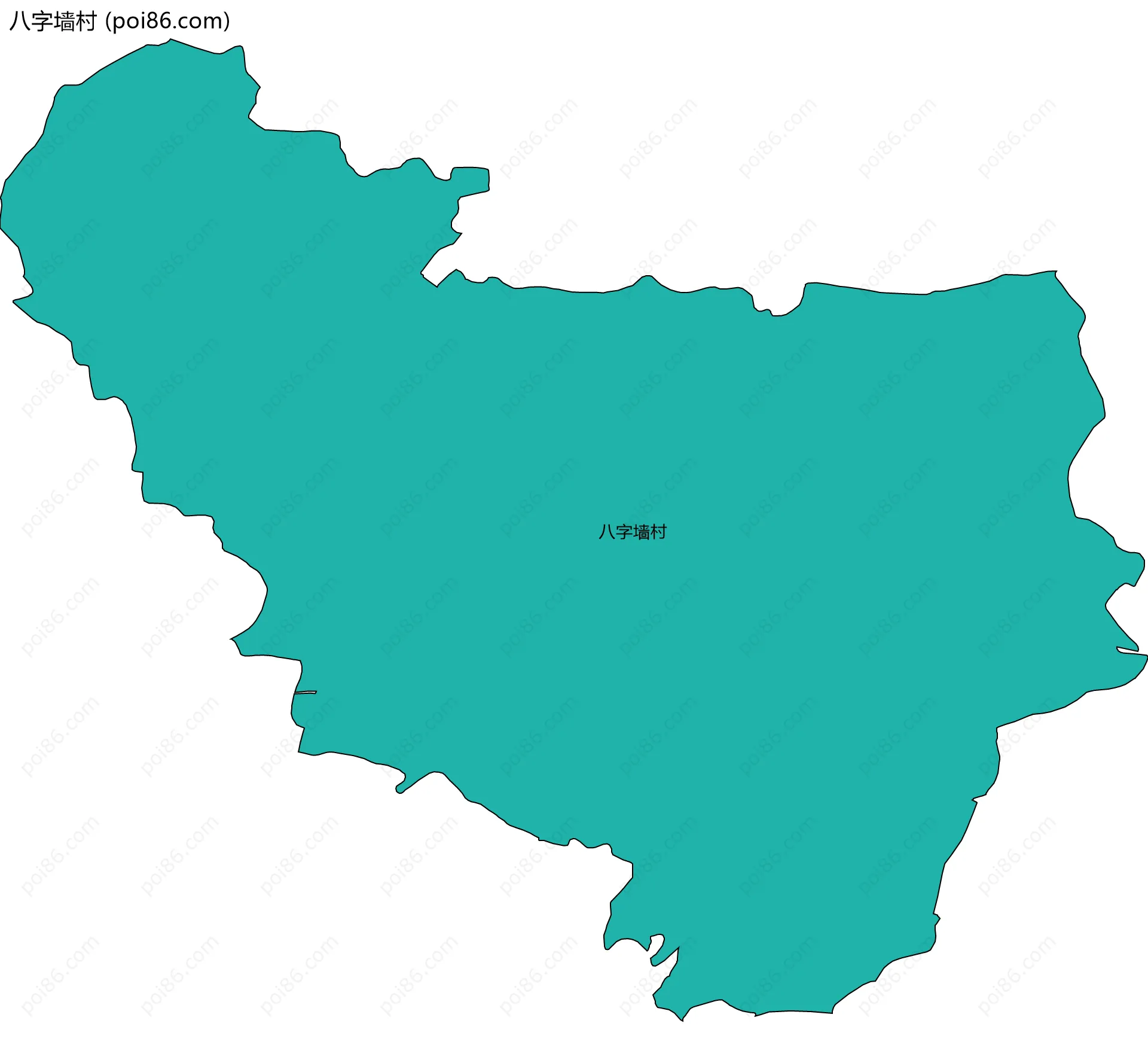 八字墙村边界地图