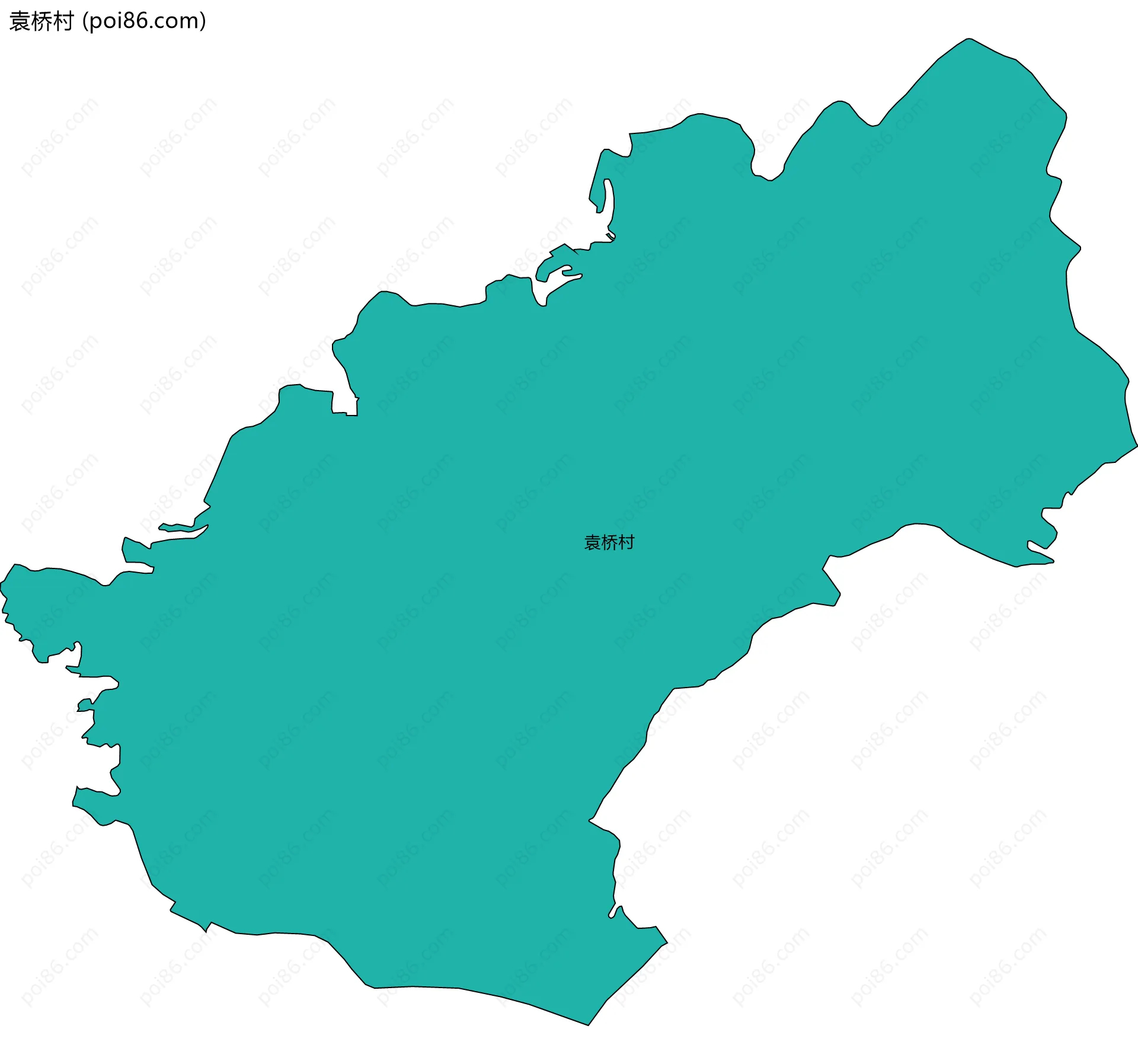 袁桥村边界地图