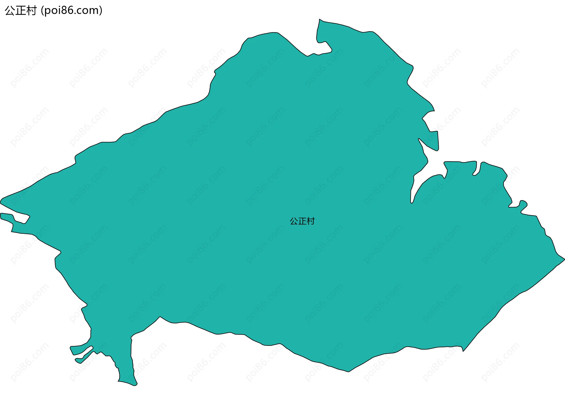 公正村边界地图