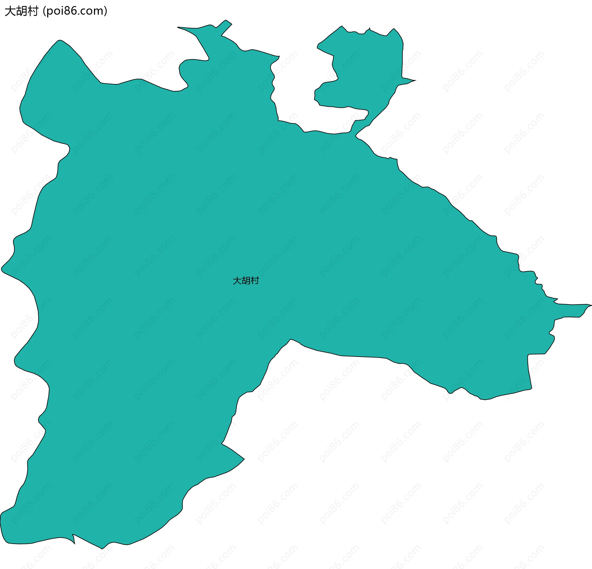 大胡村边界地图