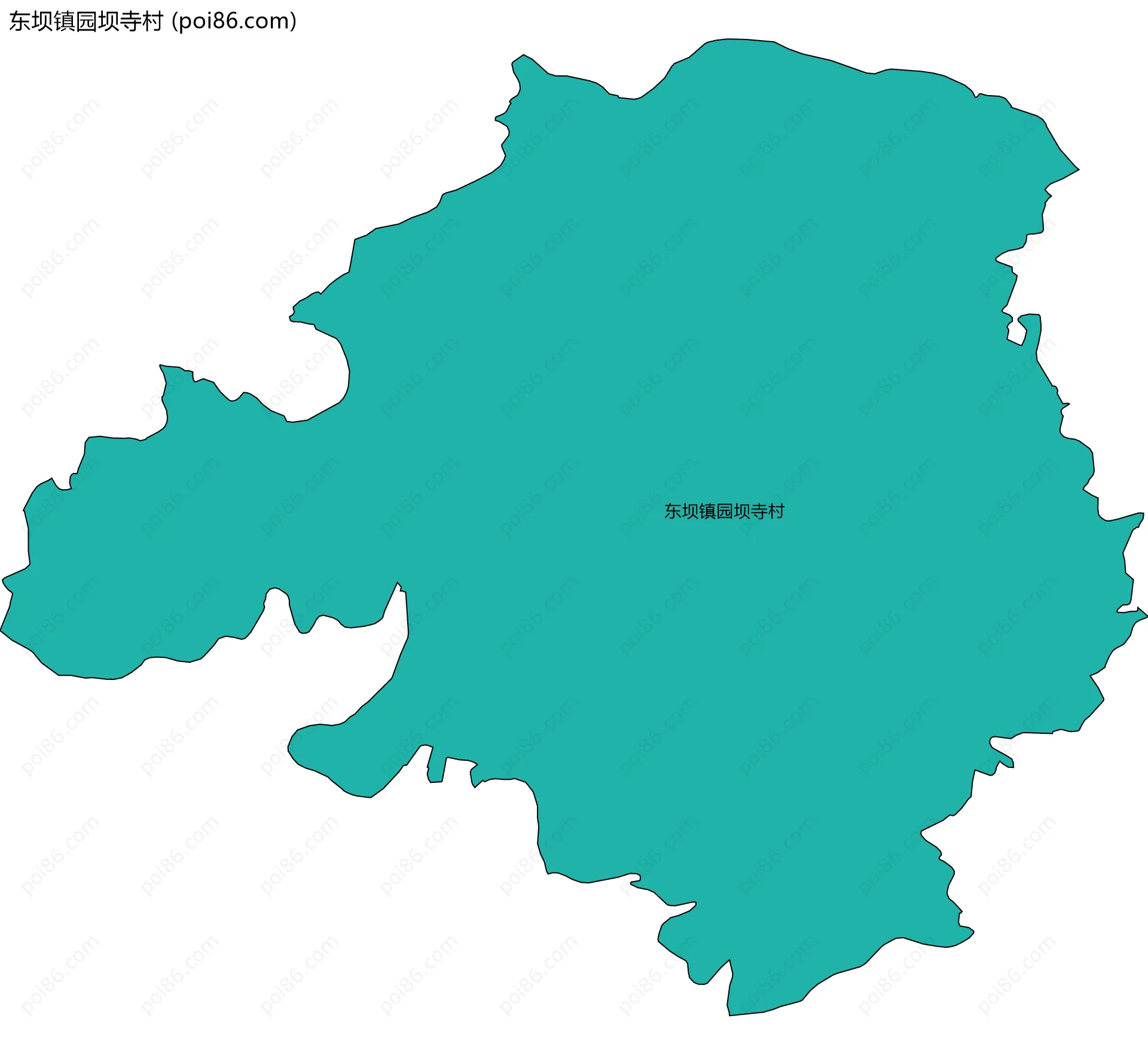 东坝镇园坝寺村边界地图