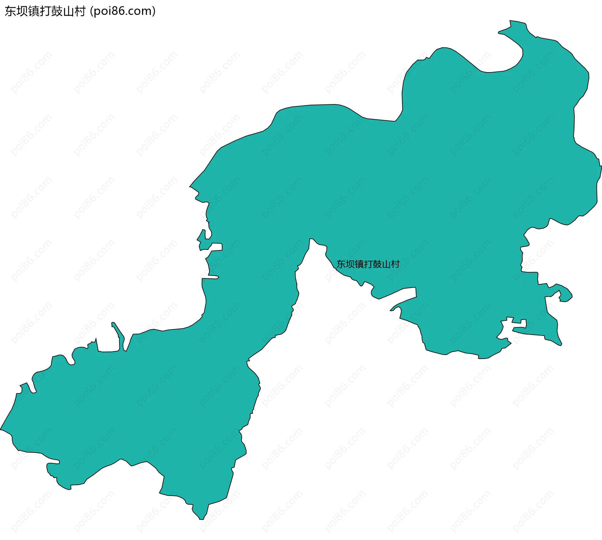 东坝镇打鼓山村边界地图
