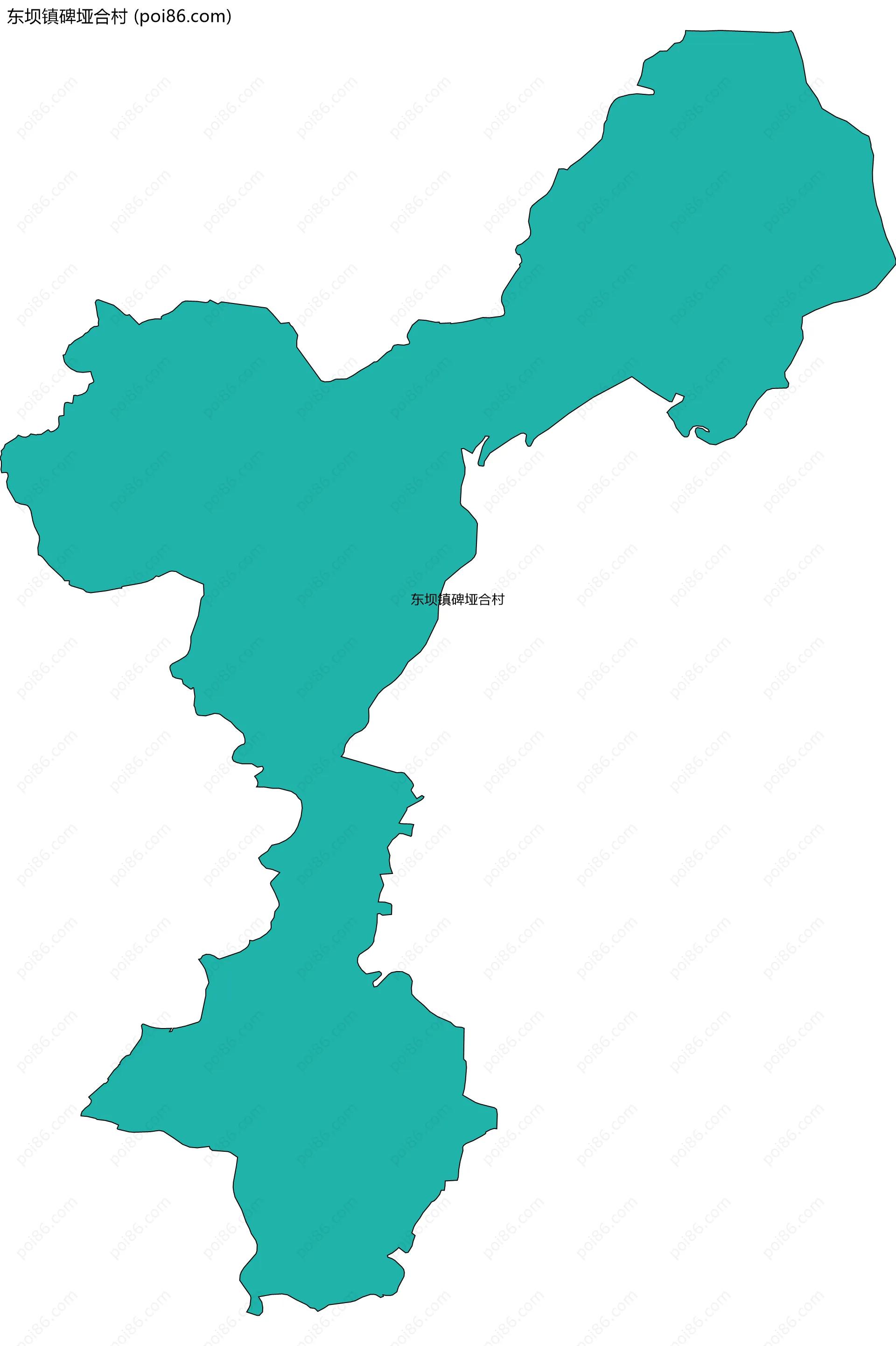 东坝镇碑垭合村边界地图