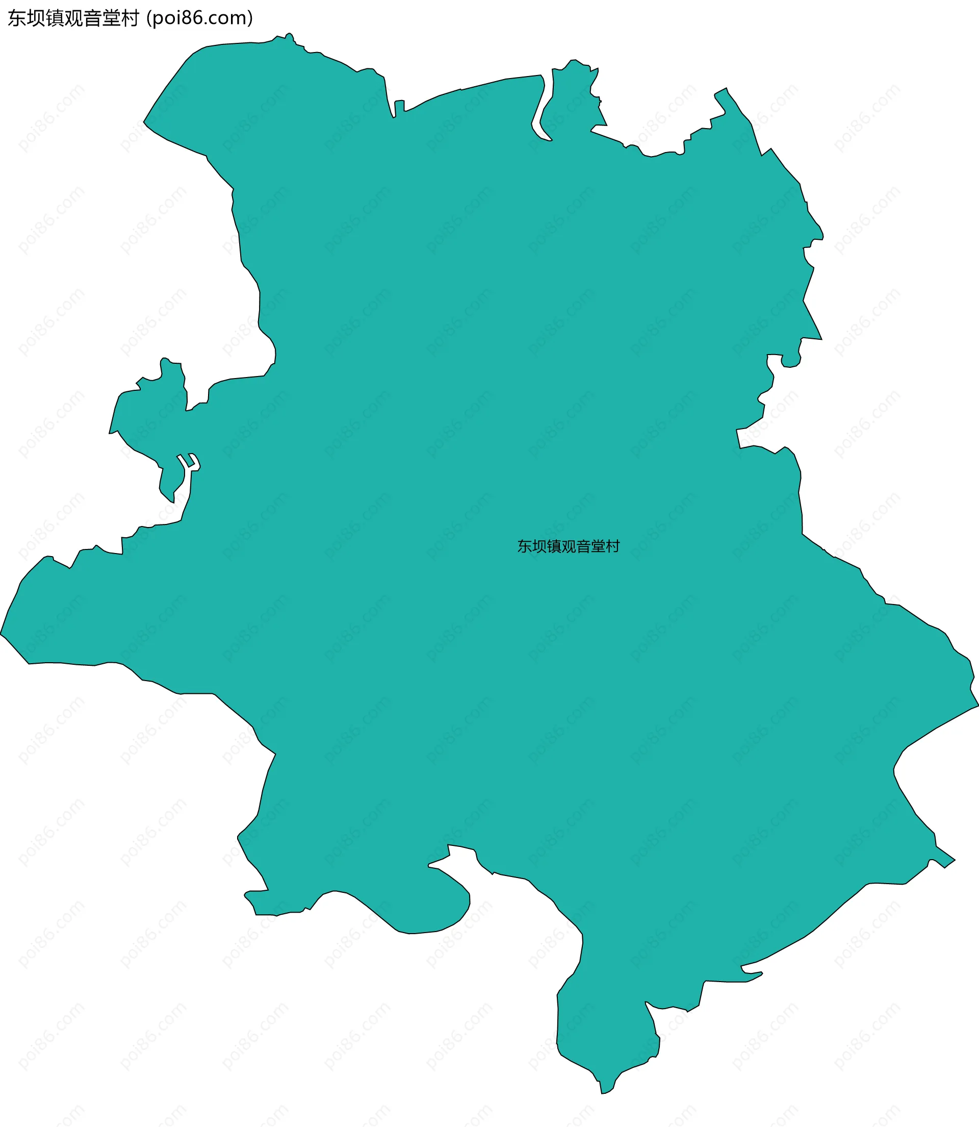 东坝镇观音堂村边界地图