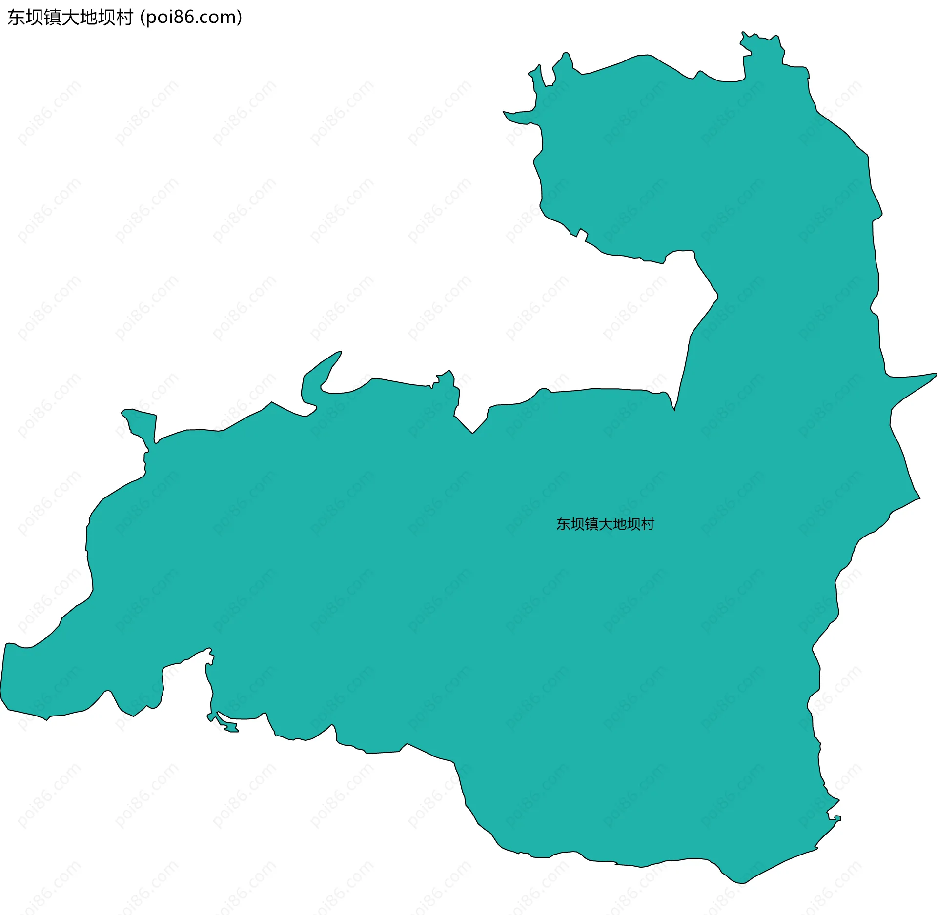 东坝镇大地坝村边界地图