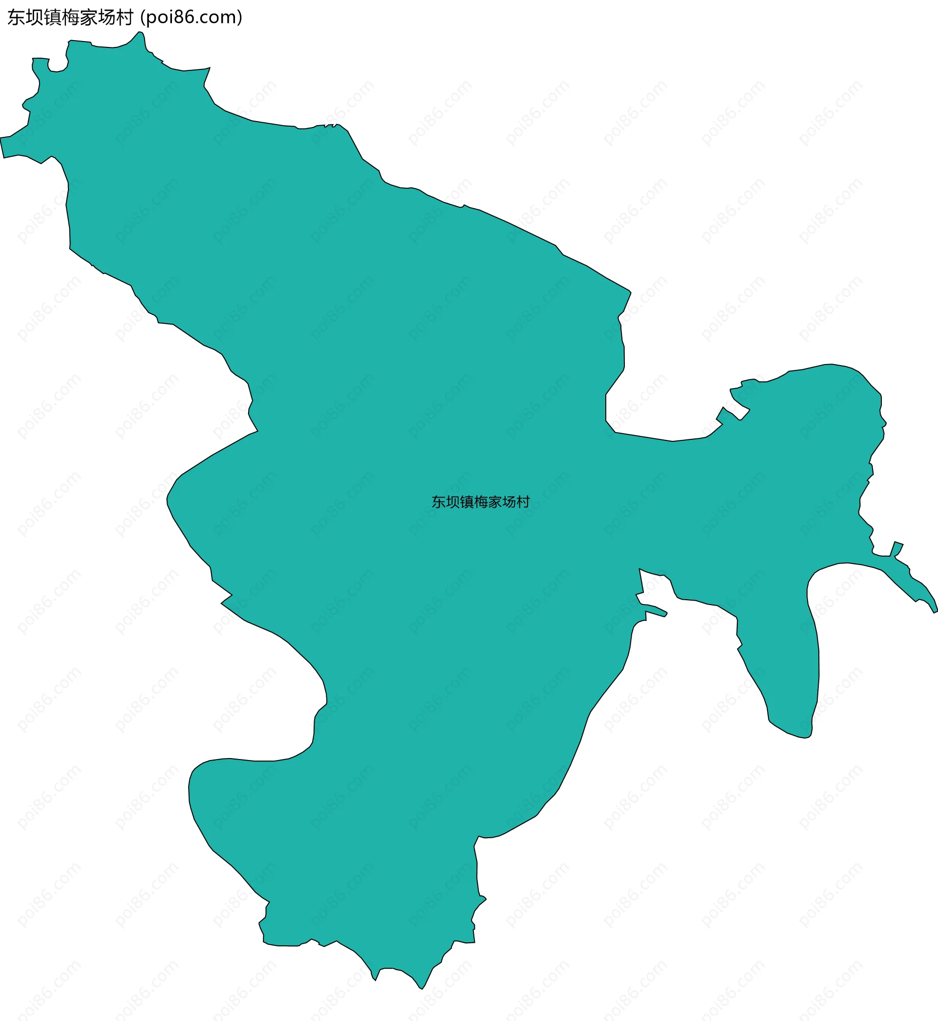 东坝镇梅家场村边界地图