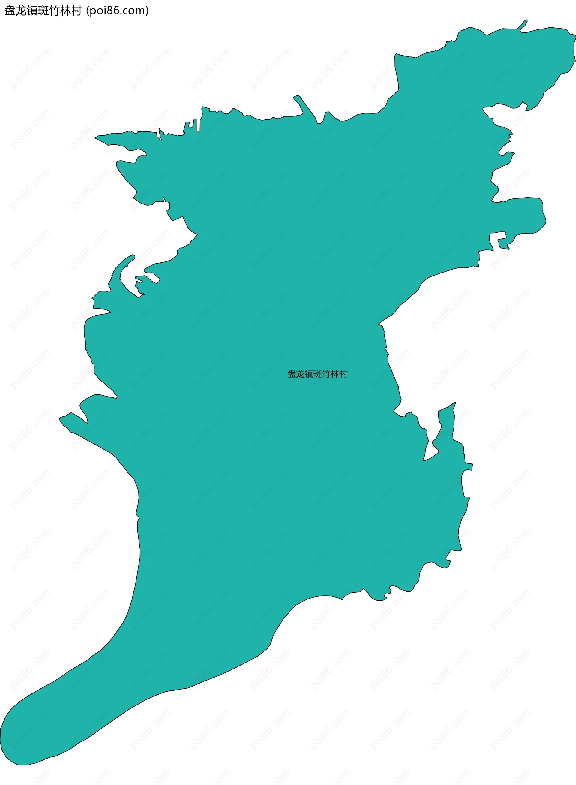 盘龙镇斑竹林村边界地图