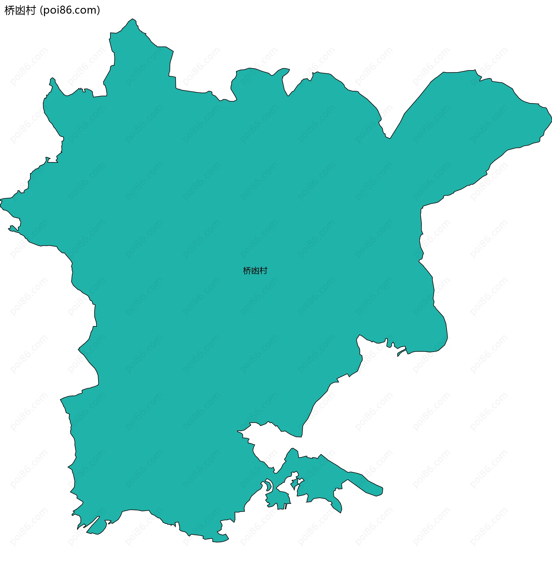 桥凼村边界地图