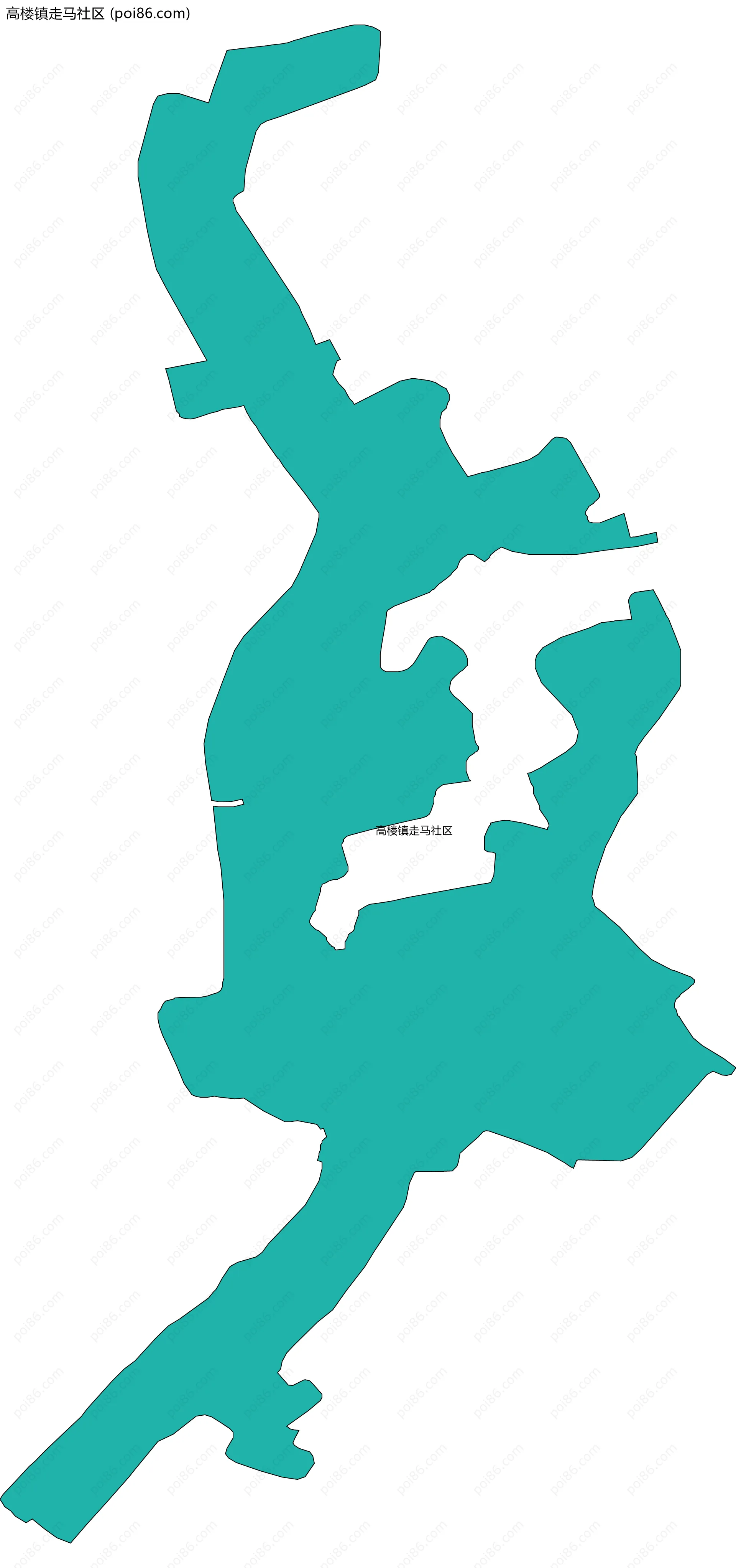 高楼镇走马社区边界地图