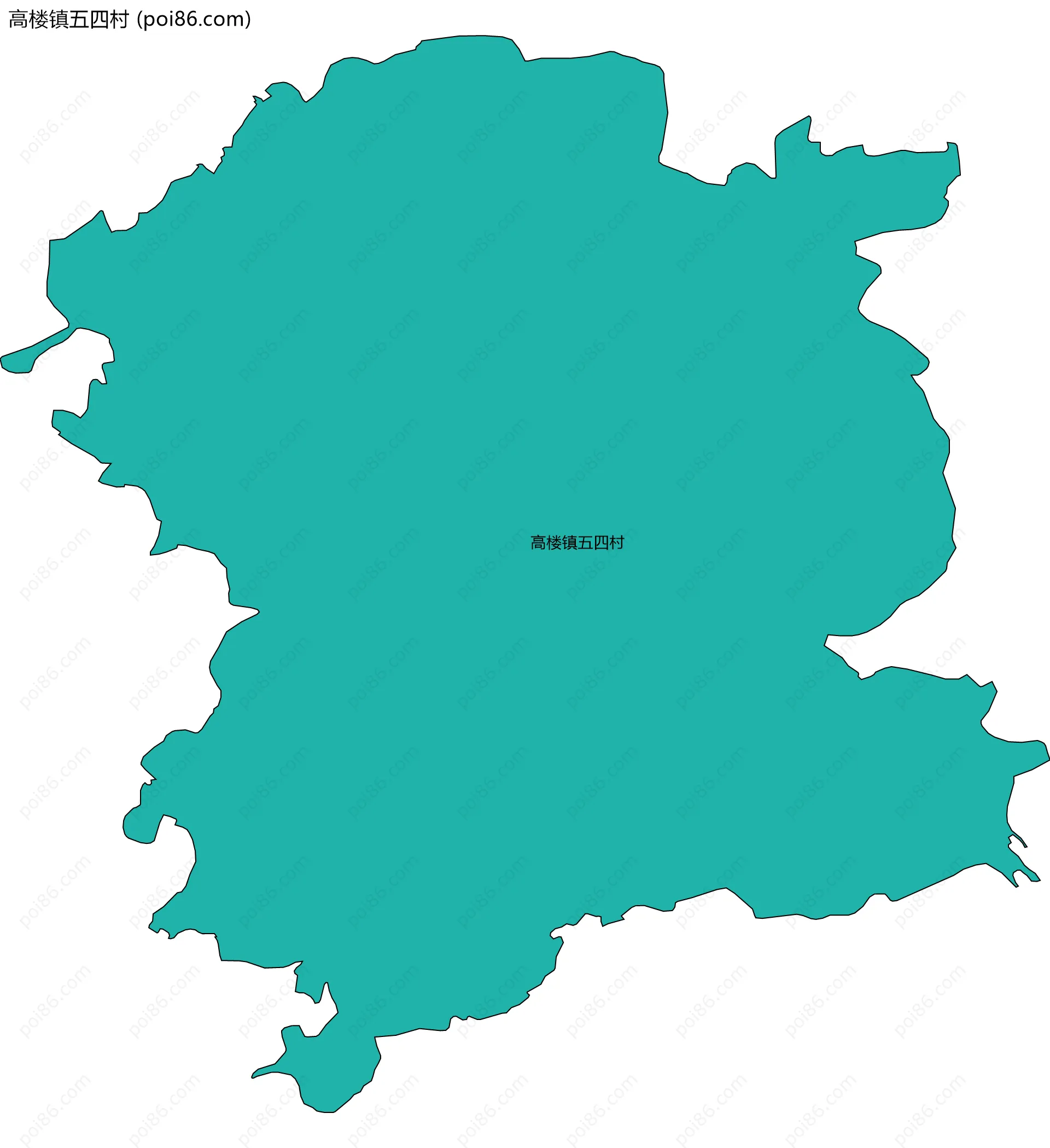 高楼镇五四村边界地图