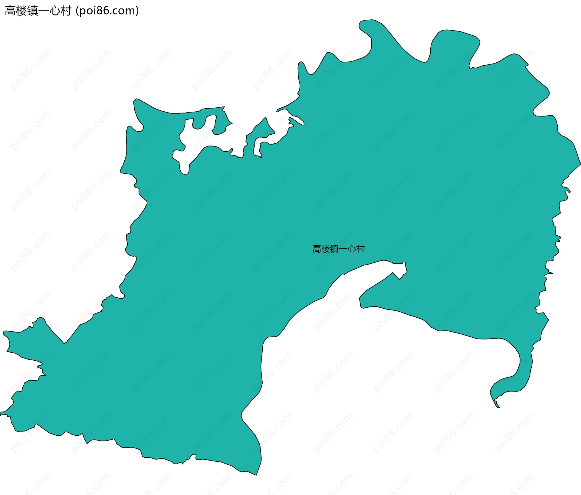 高楼镇一心村边界地图