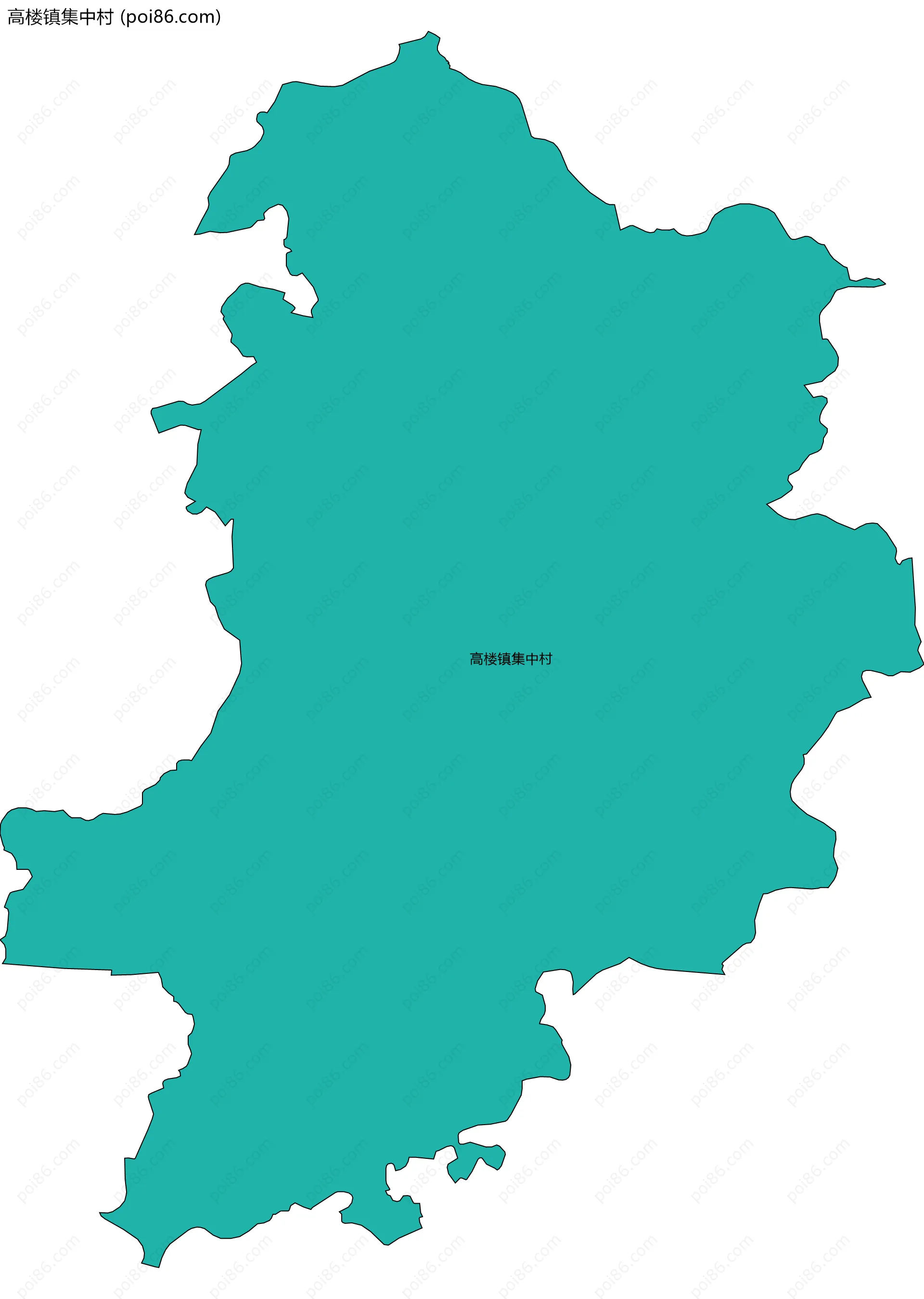 高楼镇集中村边界地图