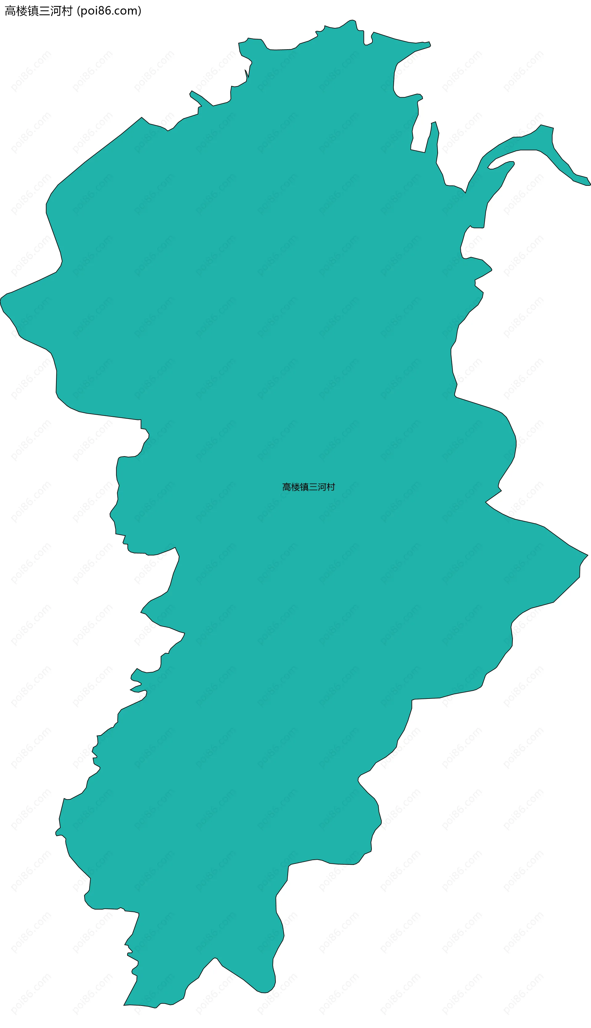 高楼镇三河村边界地图