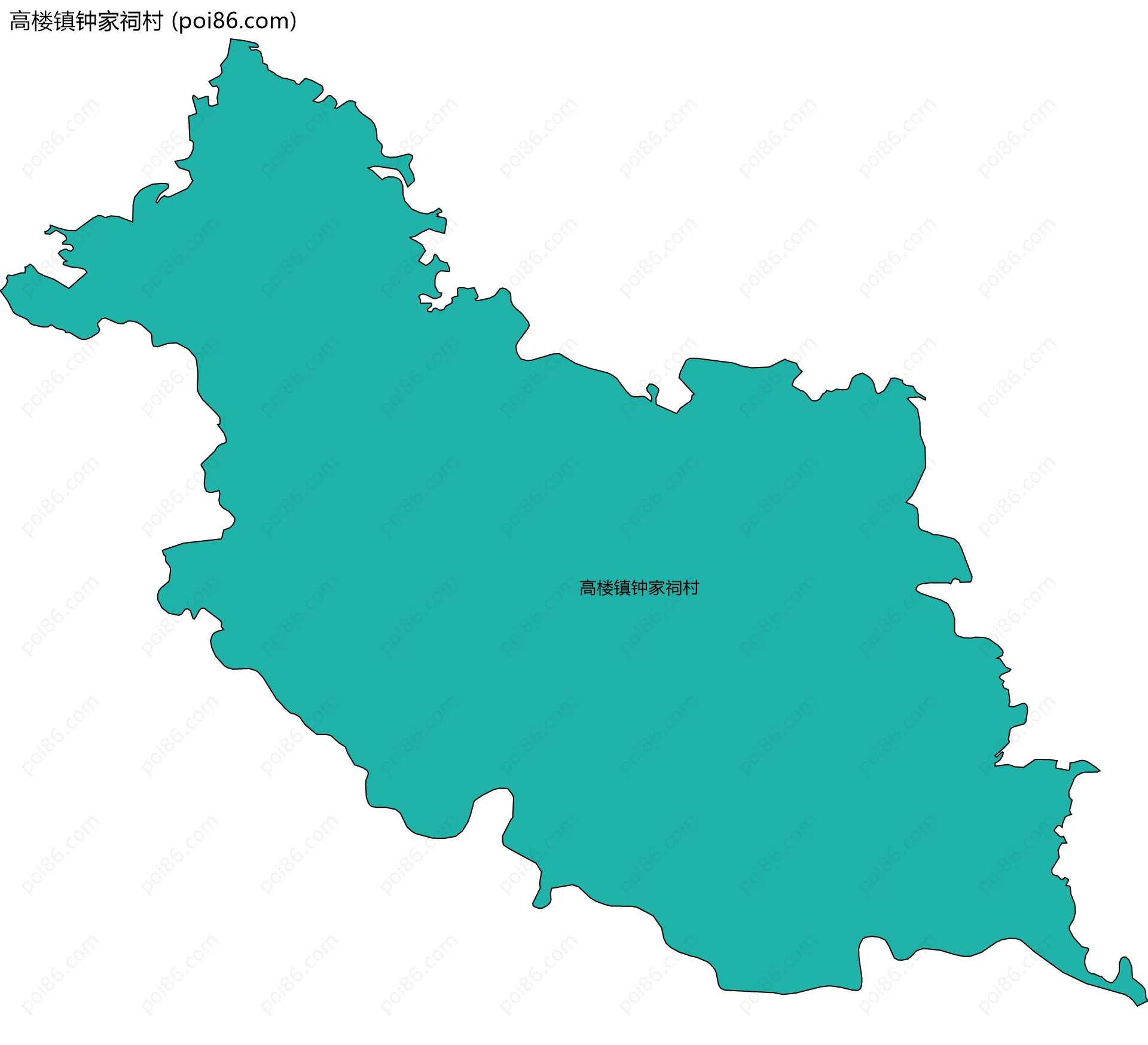 高楼镇钟家祠村边界地图