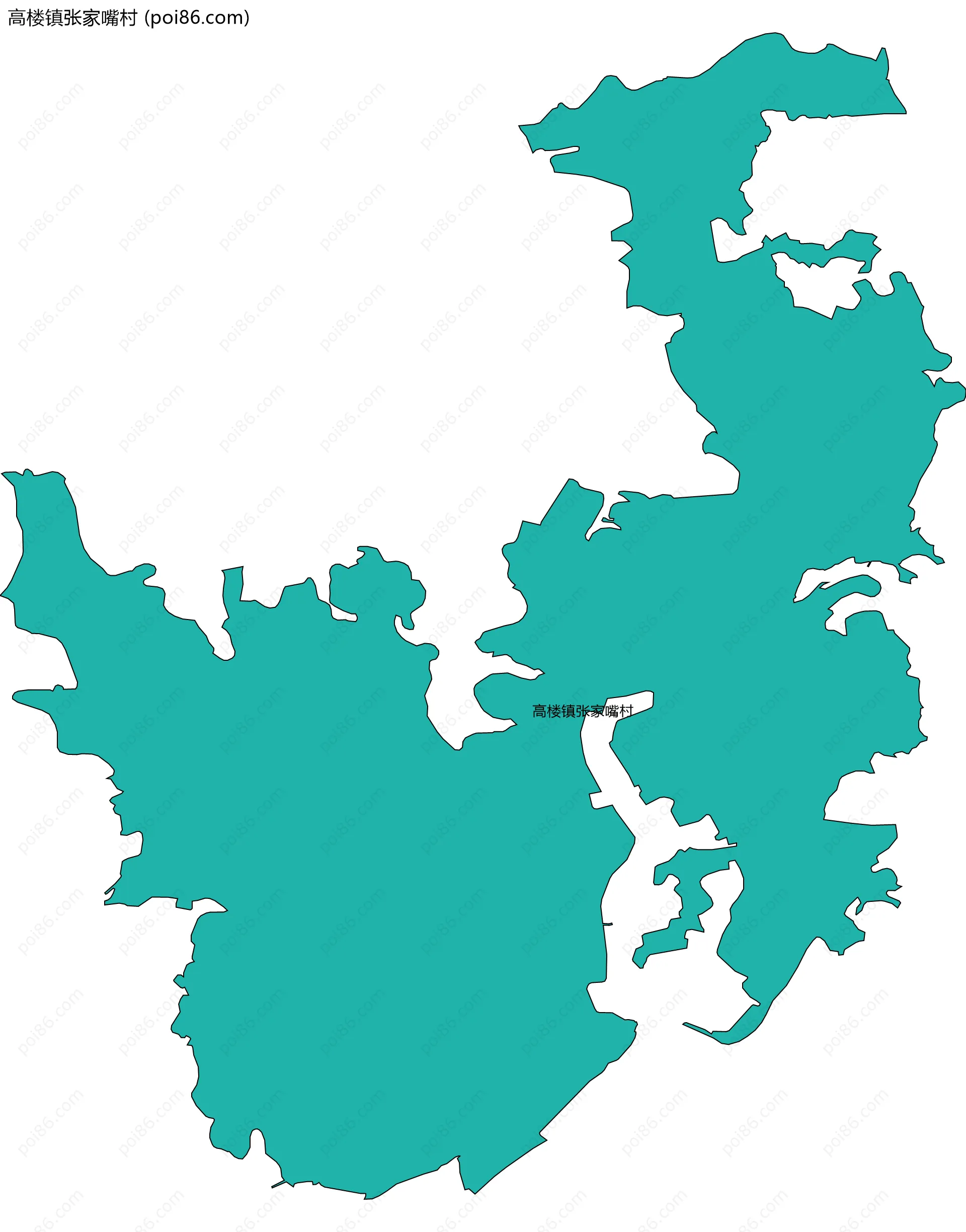 高楼镇张家嘴村边界地图