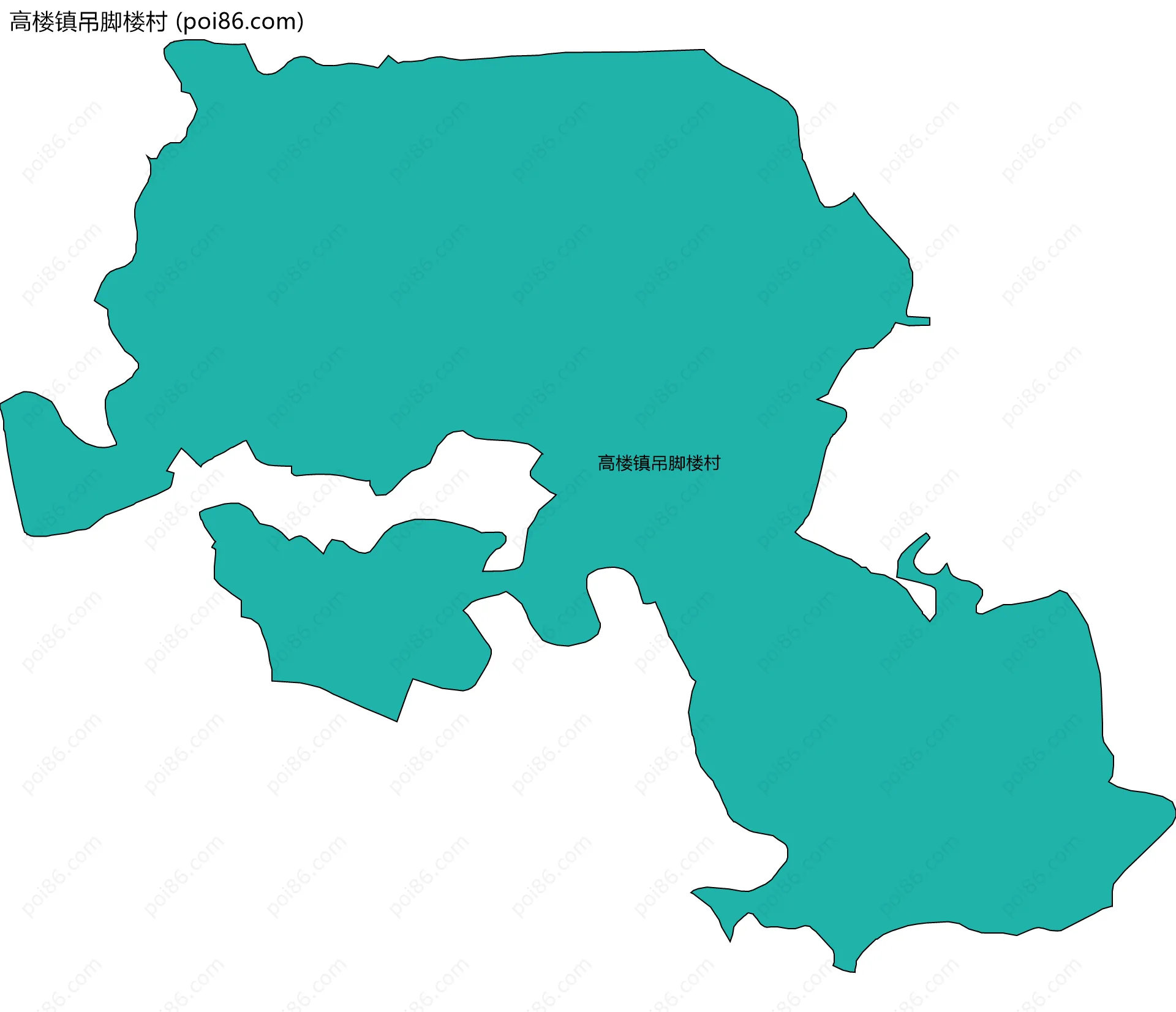 高楼镇吊脚楼村边界地图