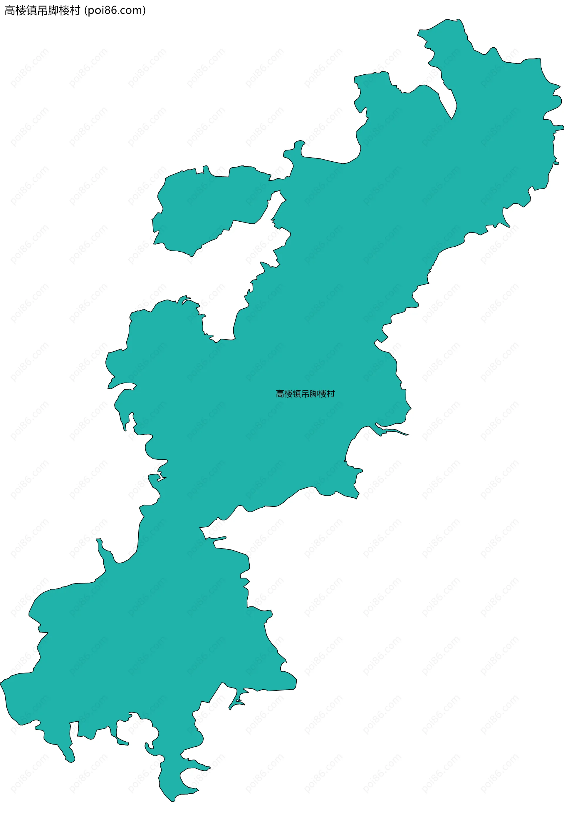 高楼镇吊脚楼村边界地图