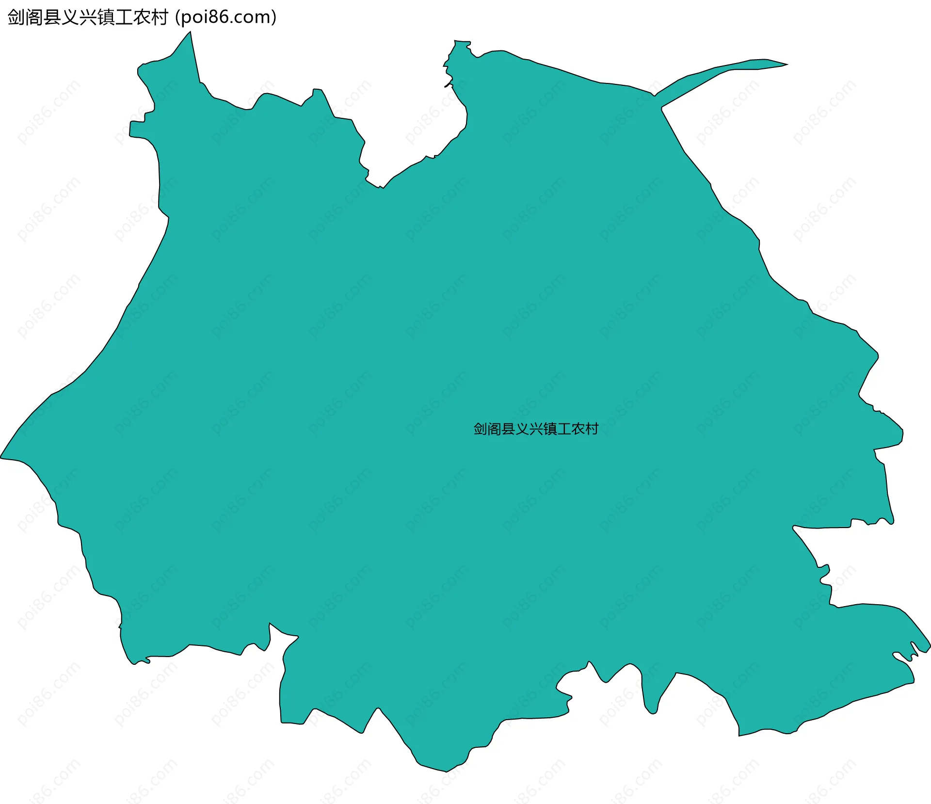 剑阁县义兴镇工农村边界地图