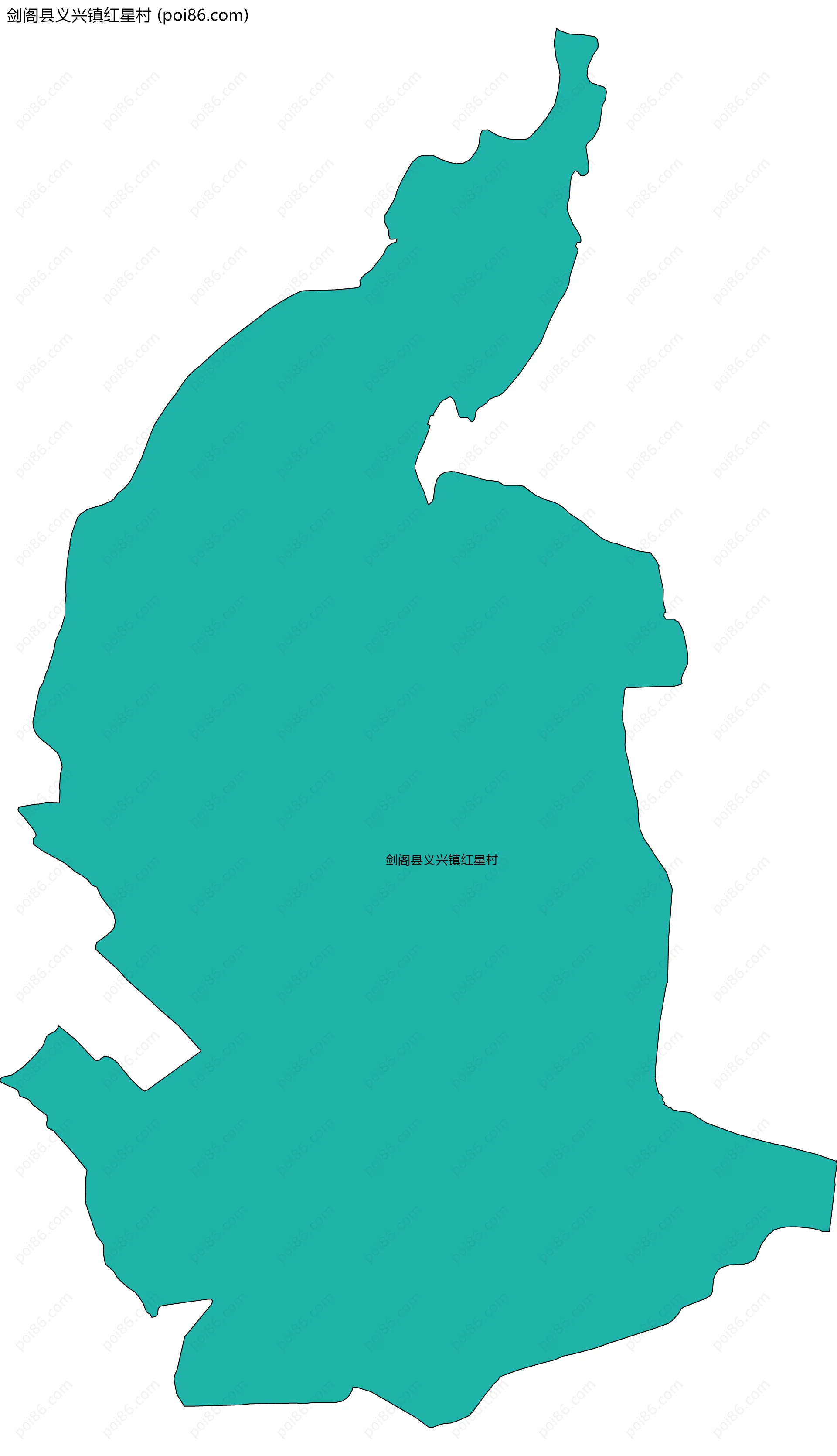 剑阁县义兴镇红星村边界地图