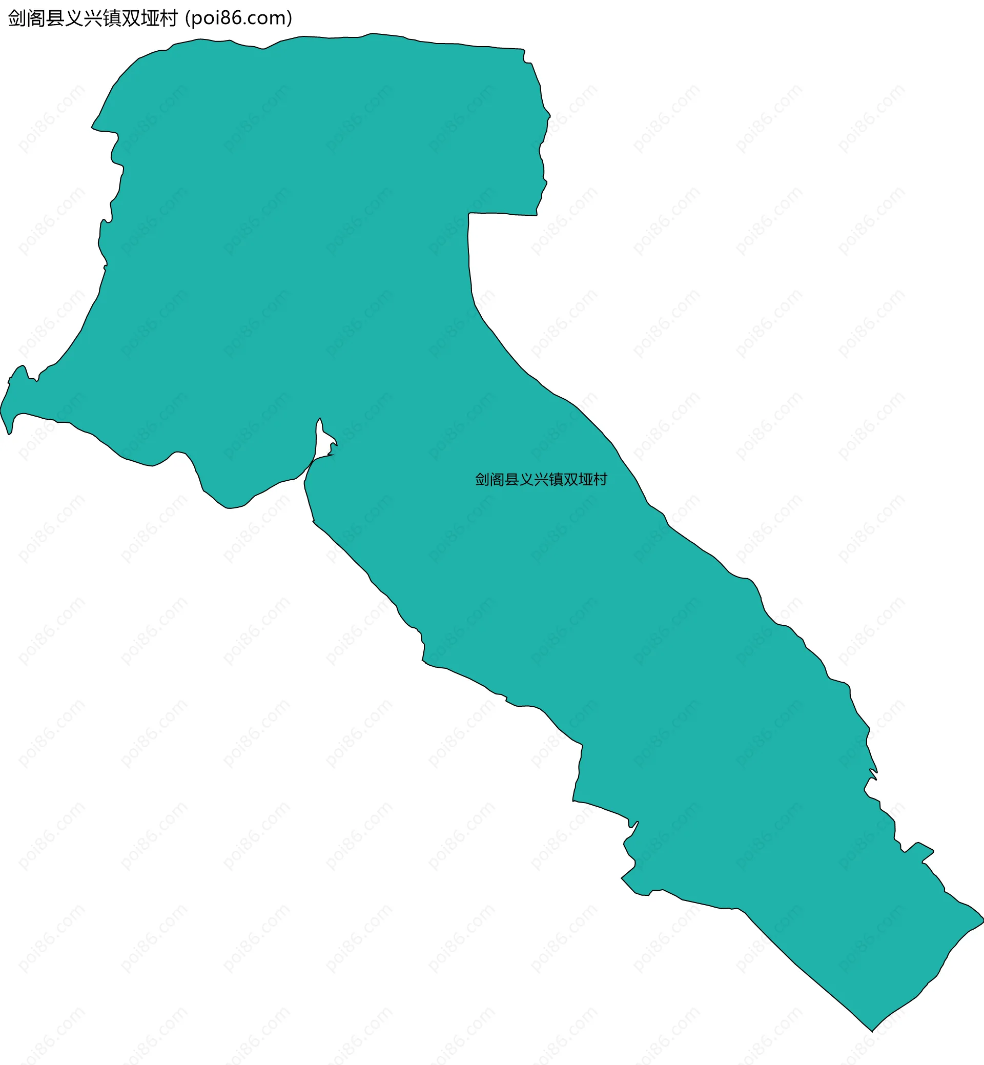 剑阁县义兴镇双垭村边界地图