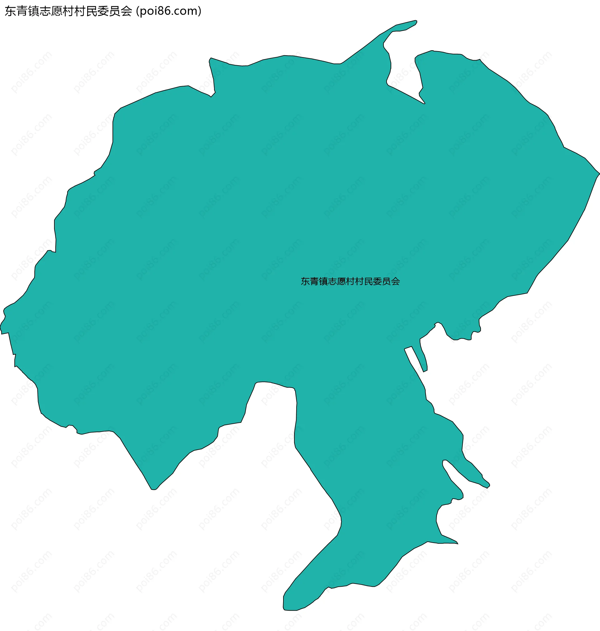 东青镇志愿村村民委员会边界地图