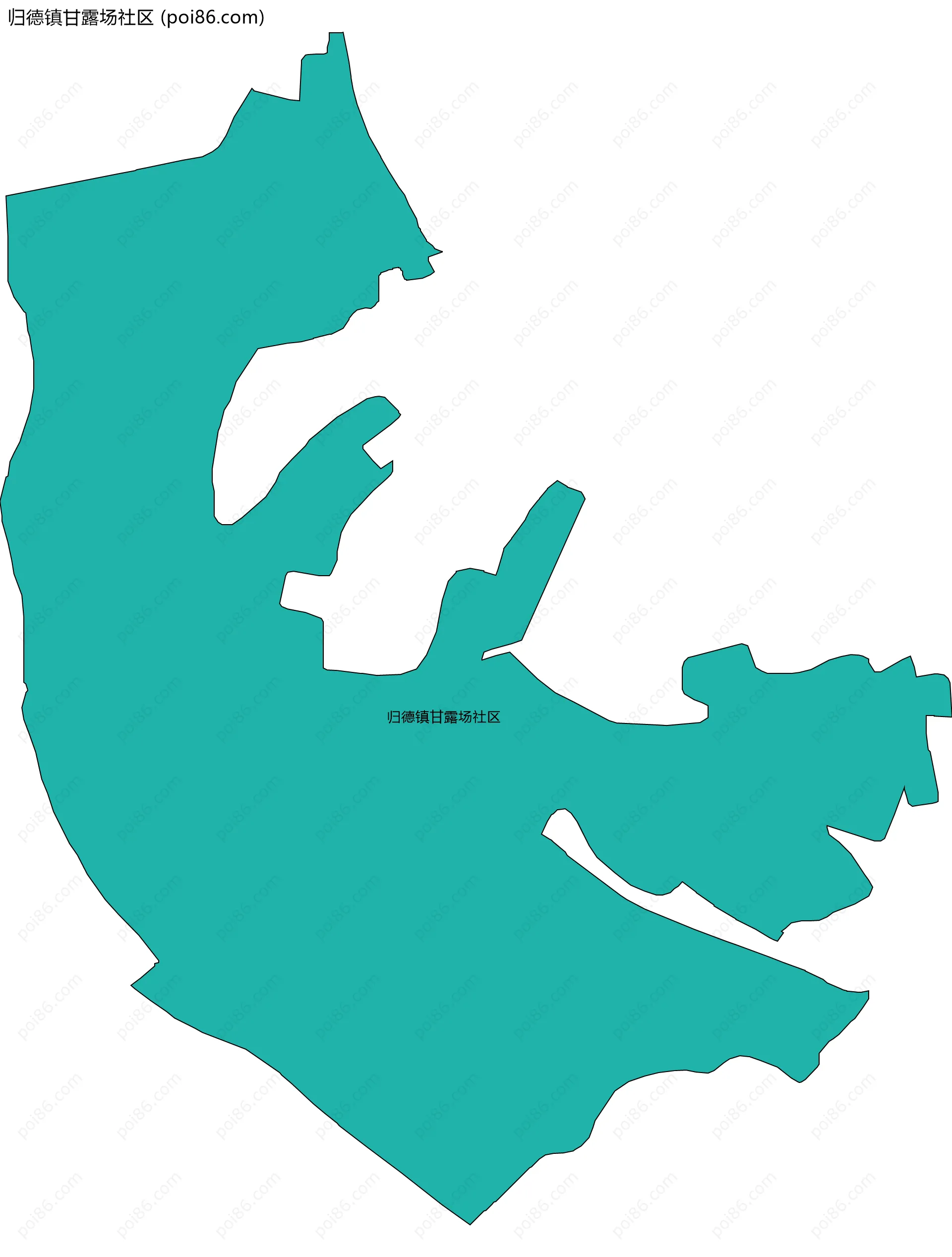 归德镇甘露场社区边界地图