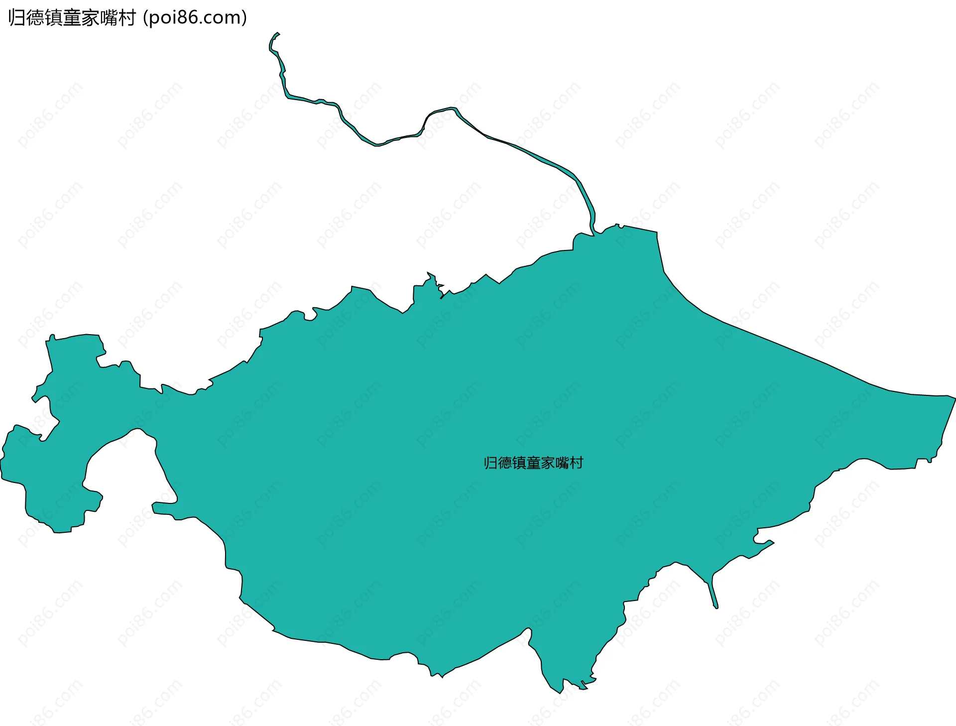 归德镇童家嘴村边界地图