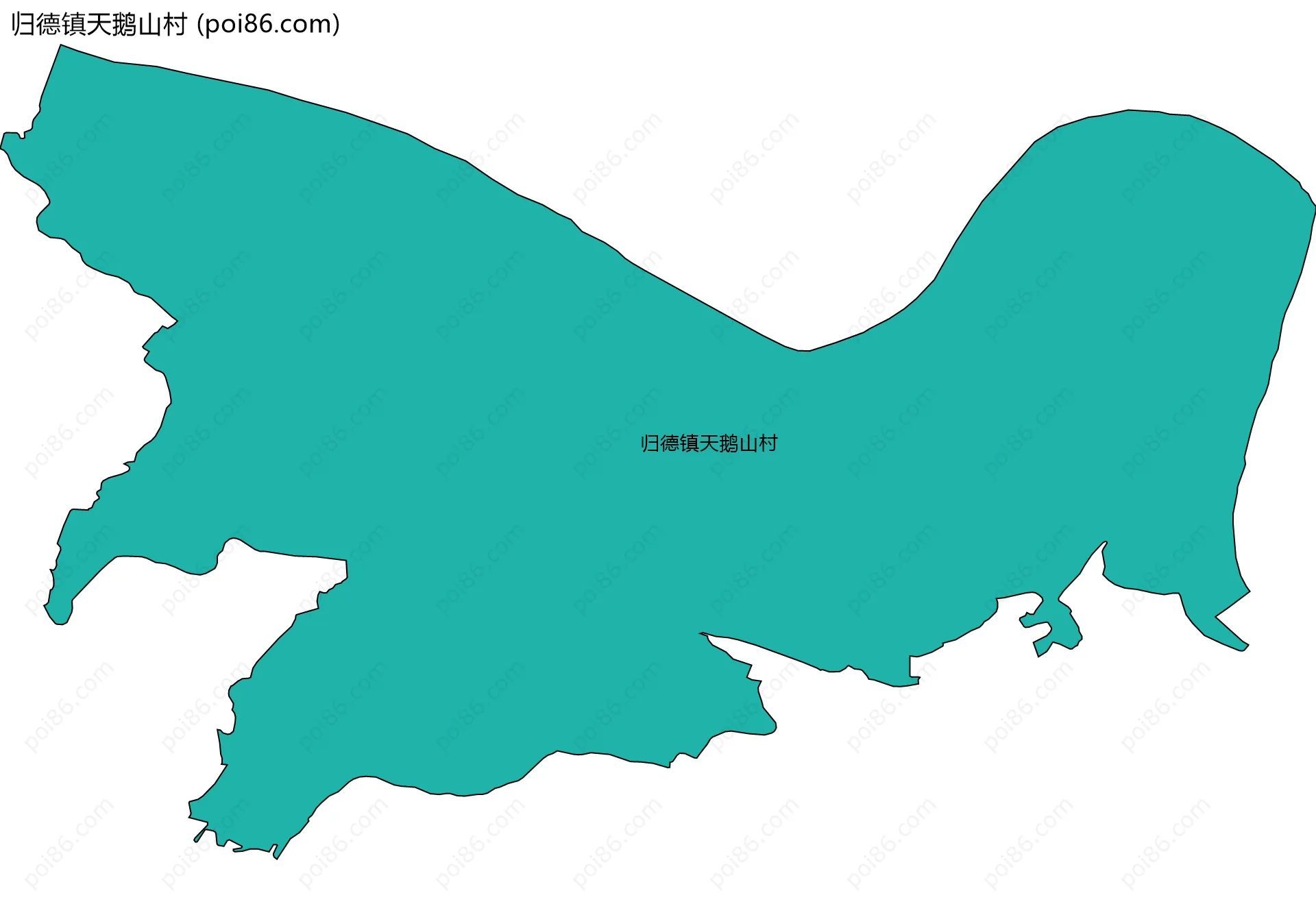 归德镇天鹅山村边界地图