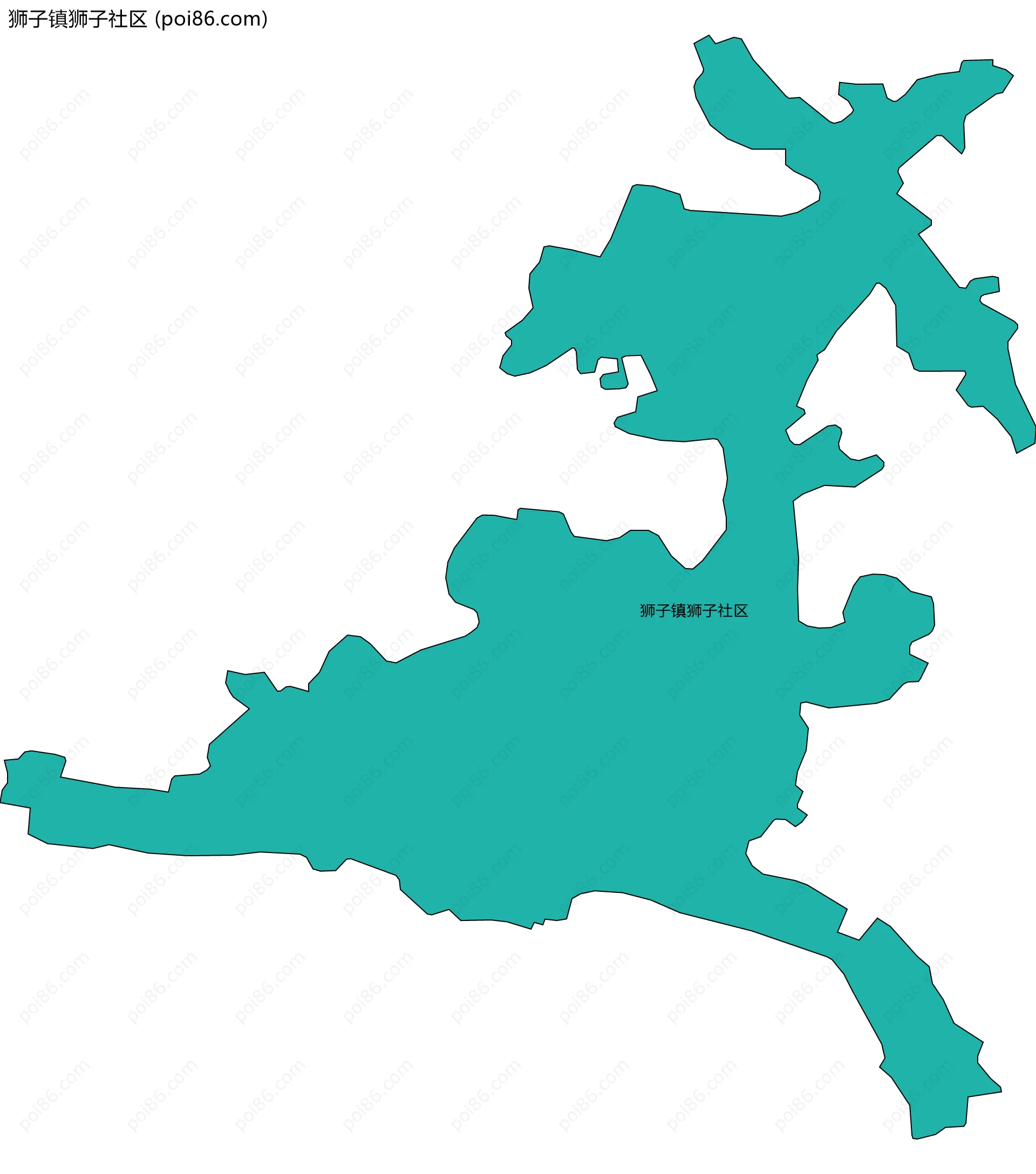 狮子镇狮子社区边界地图