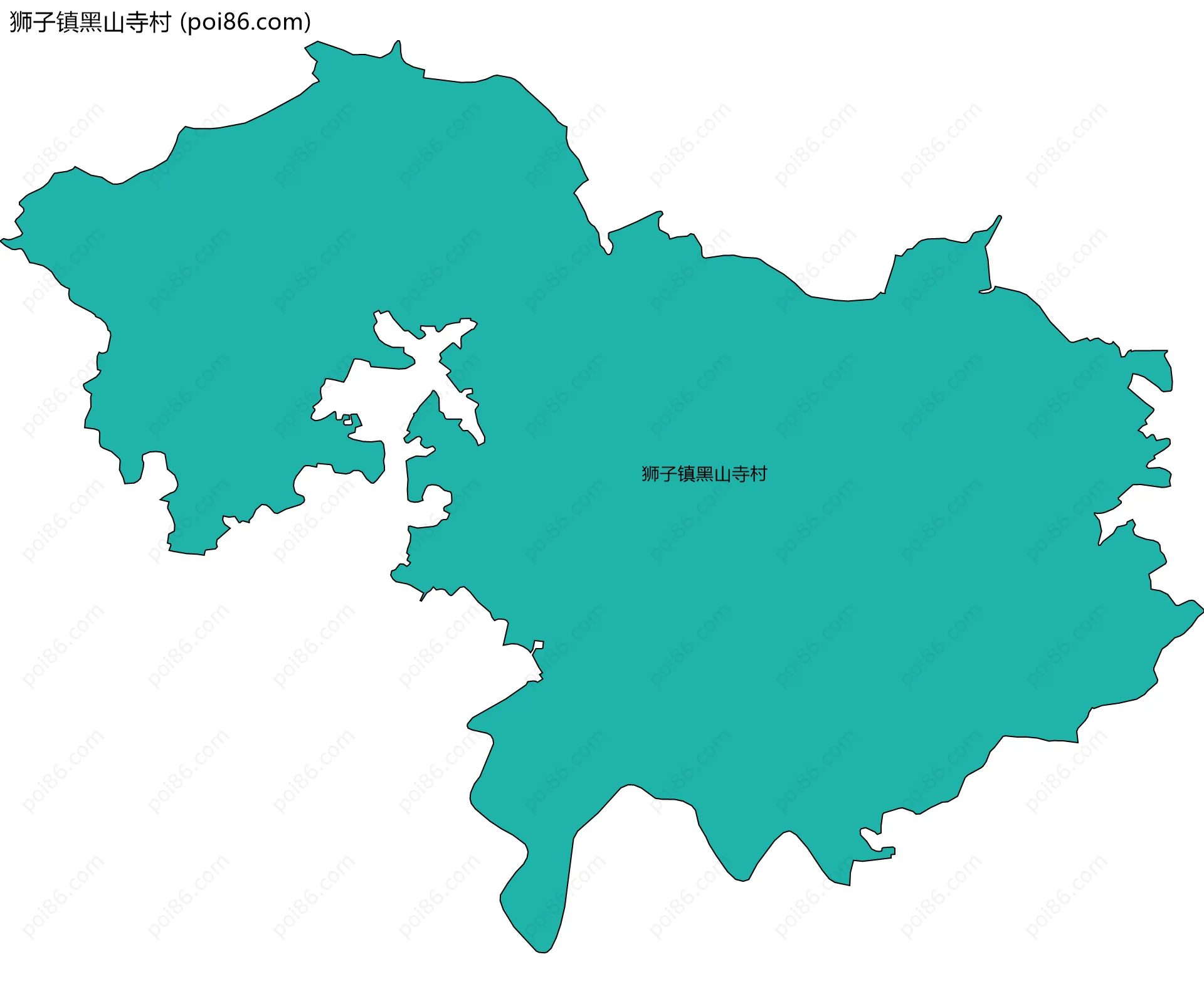 狮子镇黑山寺村边界地图
