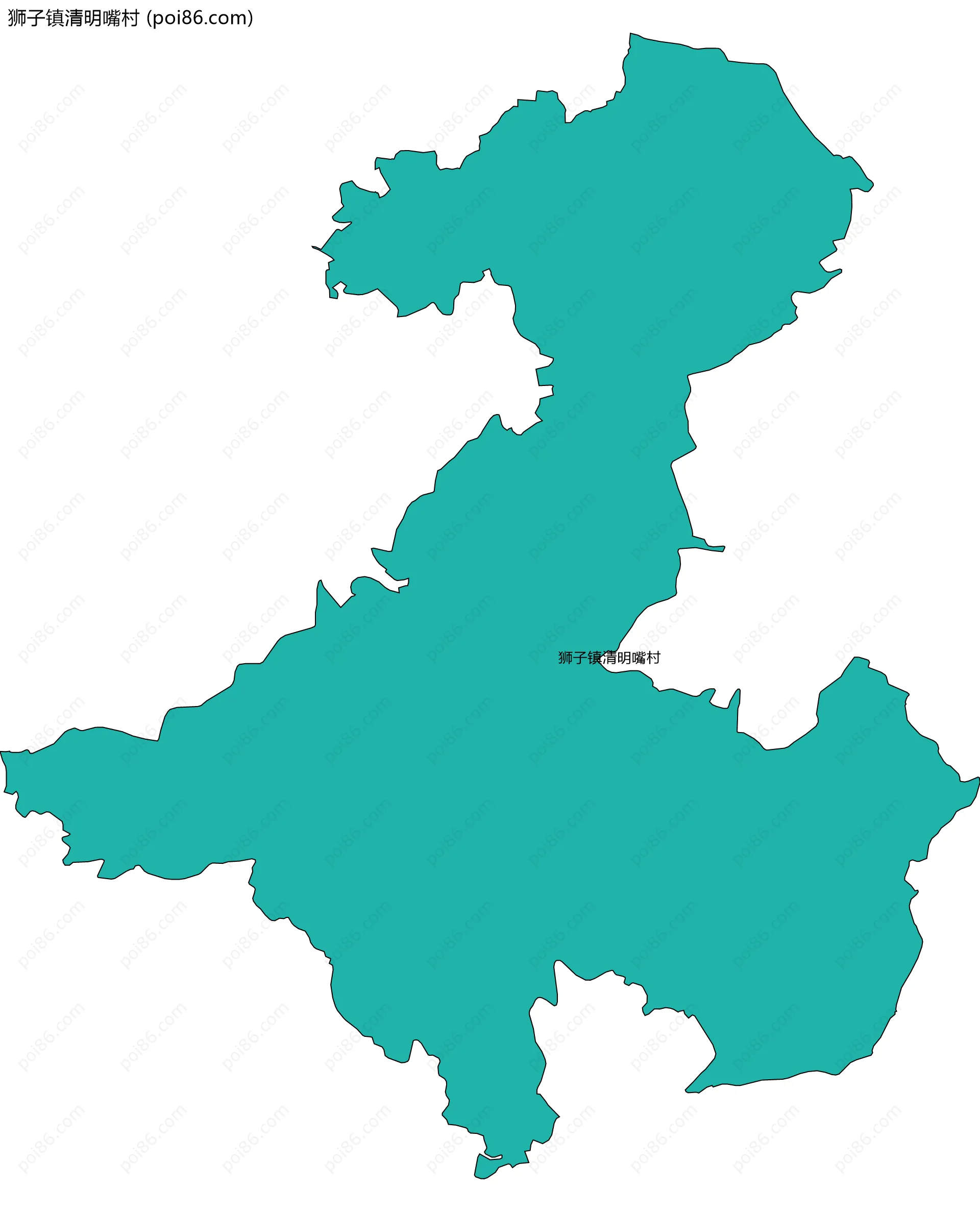 狮子镇清明嘴村边界地图