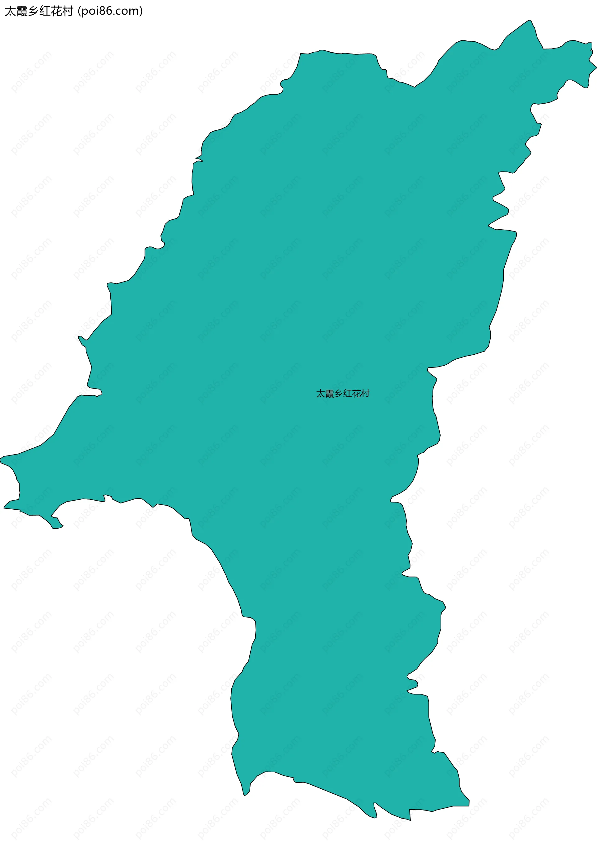 太霞乡红花村边界地图
