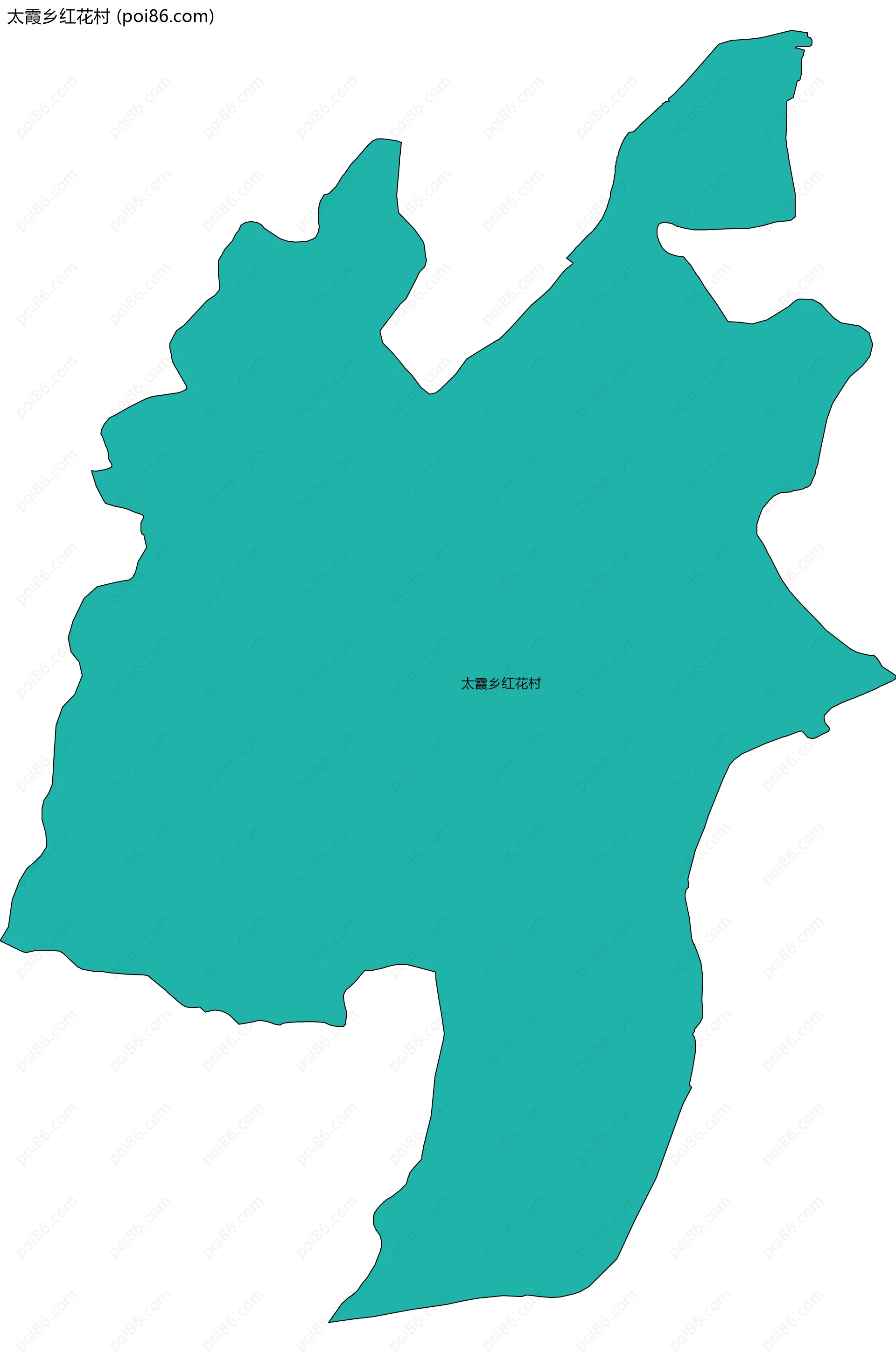 太霞乡红花村边界地图