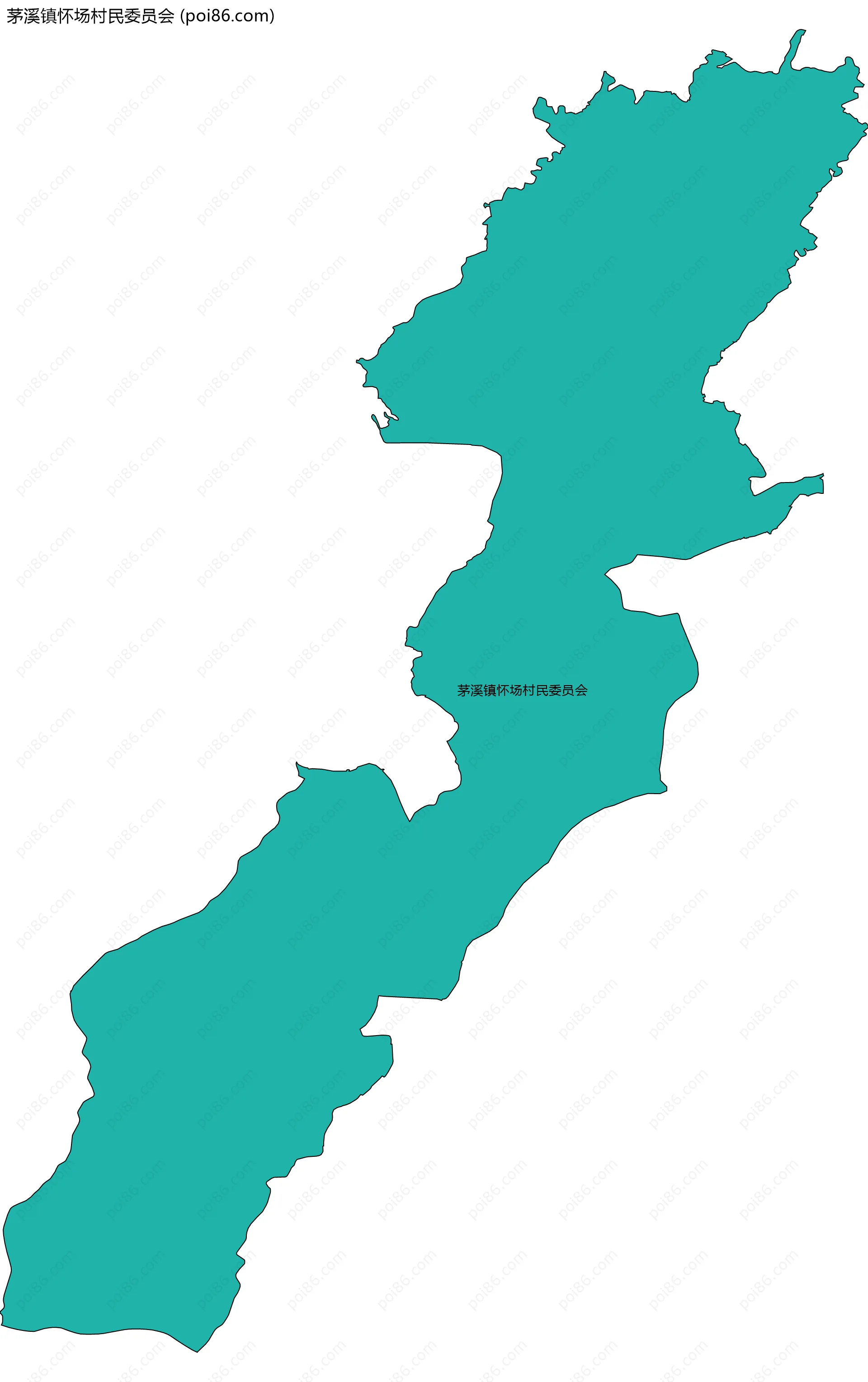 茅溪镇怀场村民委员会边界地图