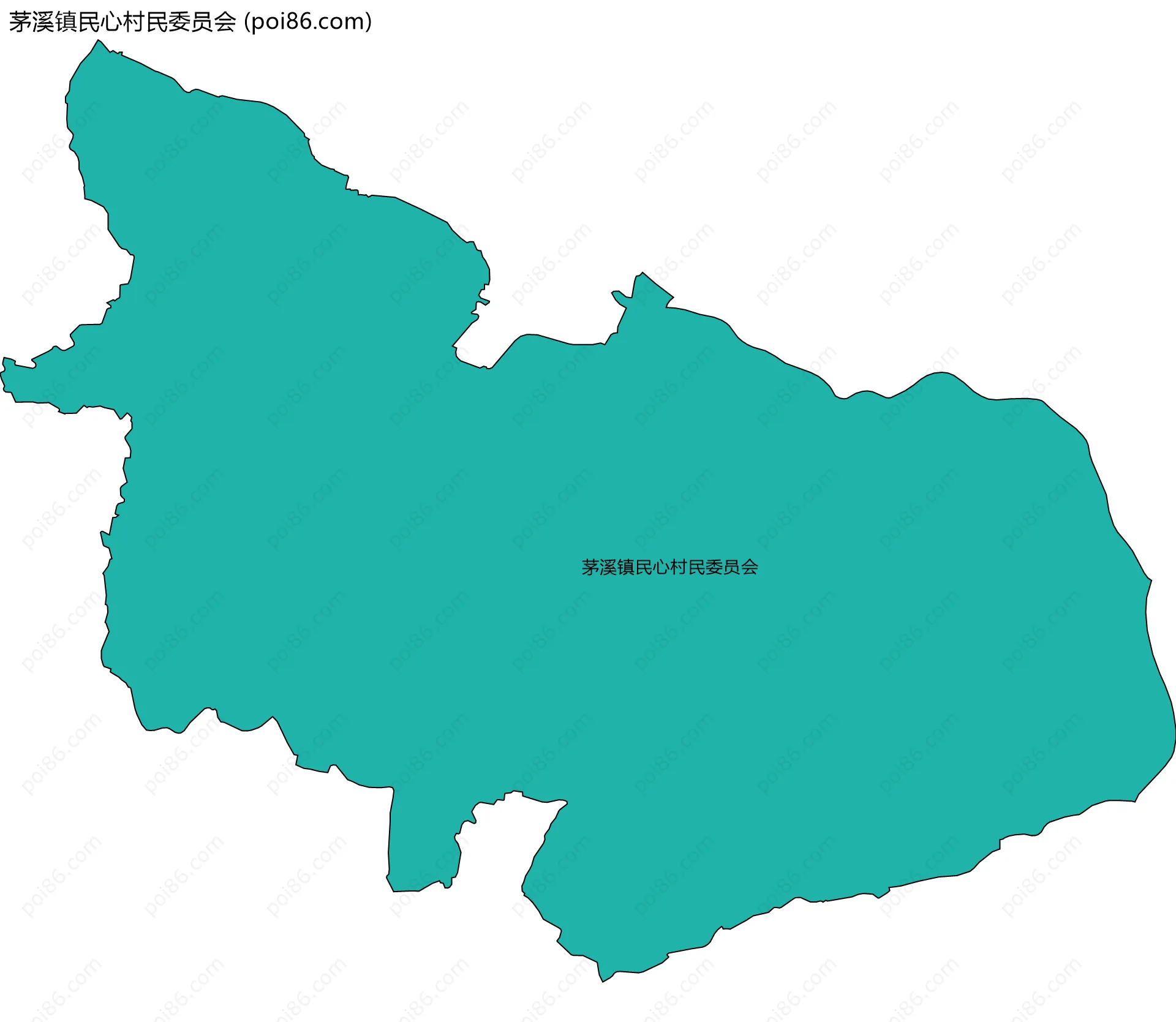 茅溪镇民心村民委员会边界地图