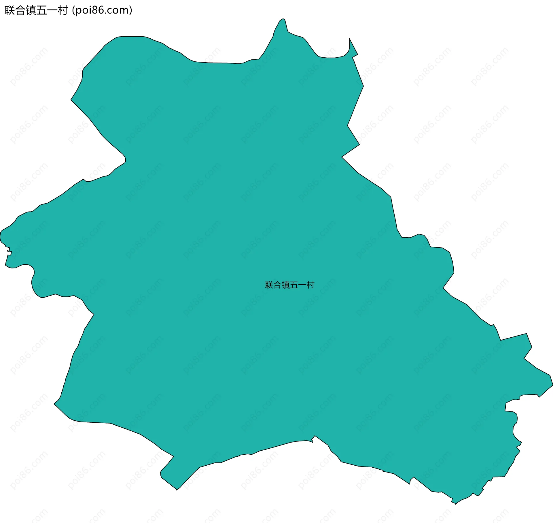 联合镇五一村边界地图