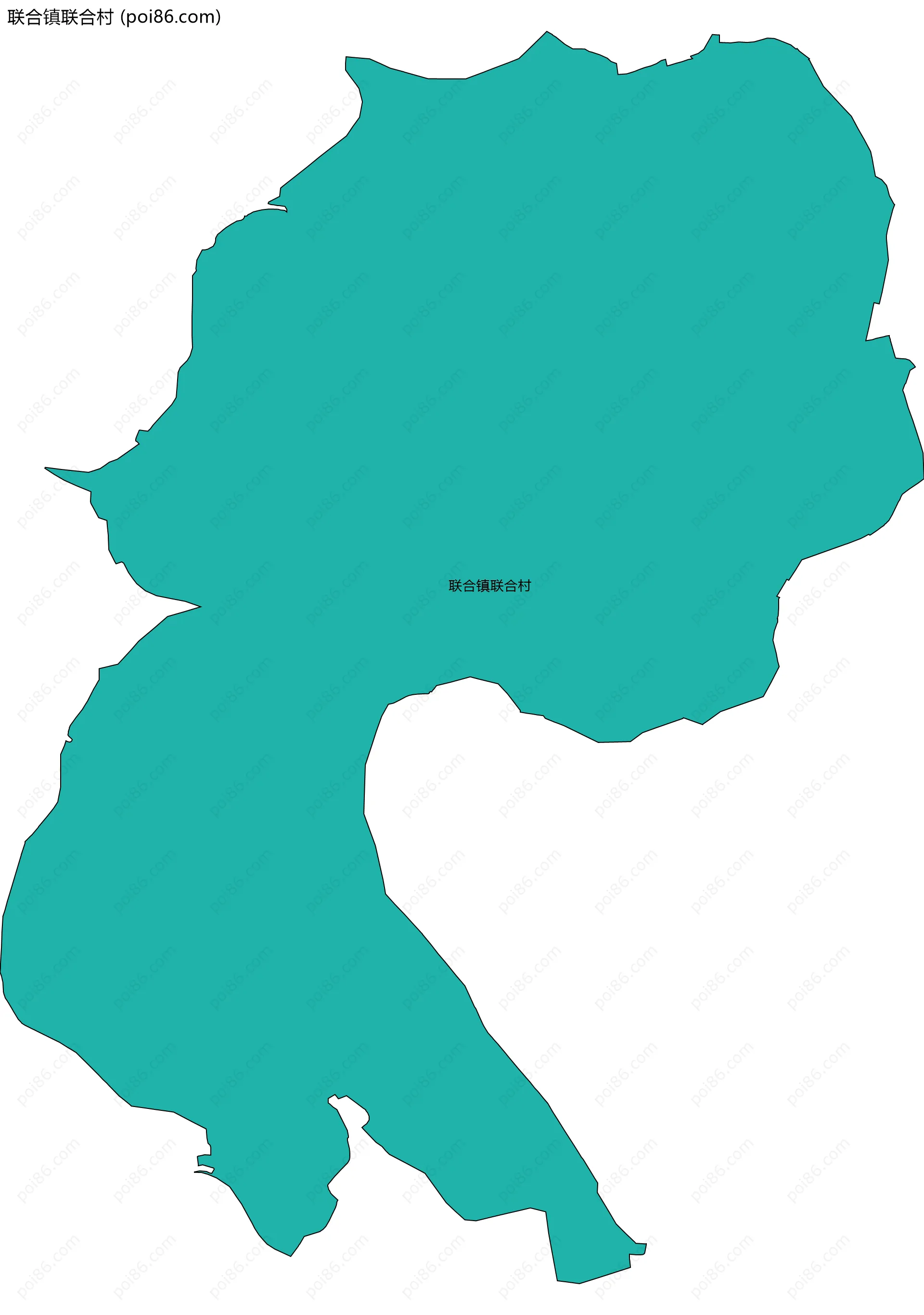 联合镇联合村边界地图