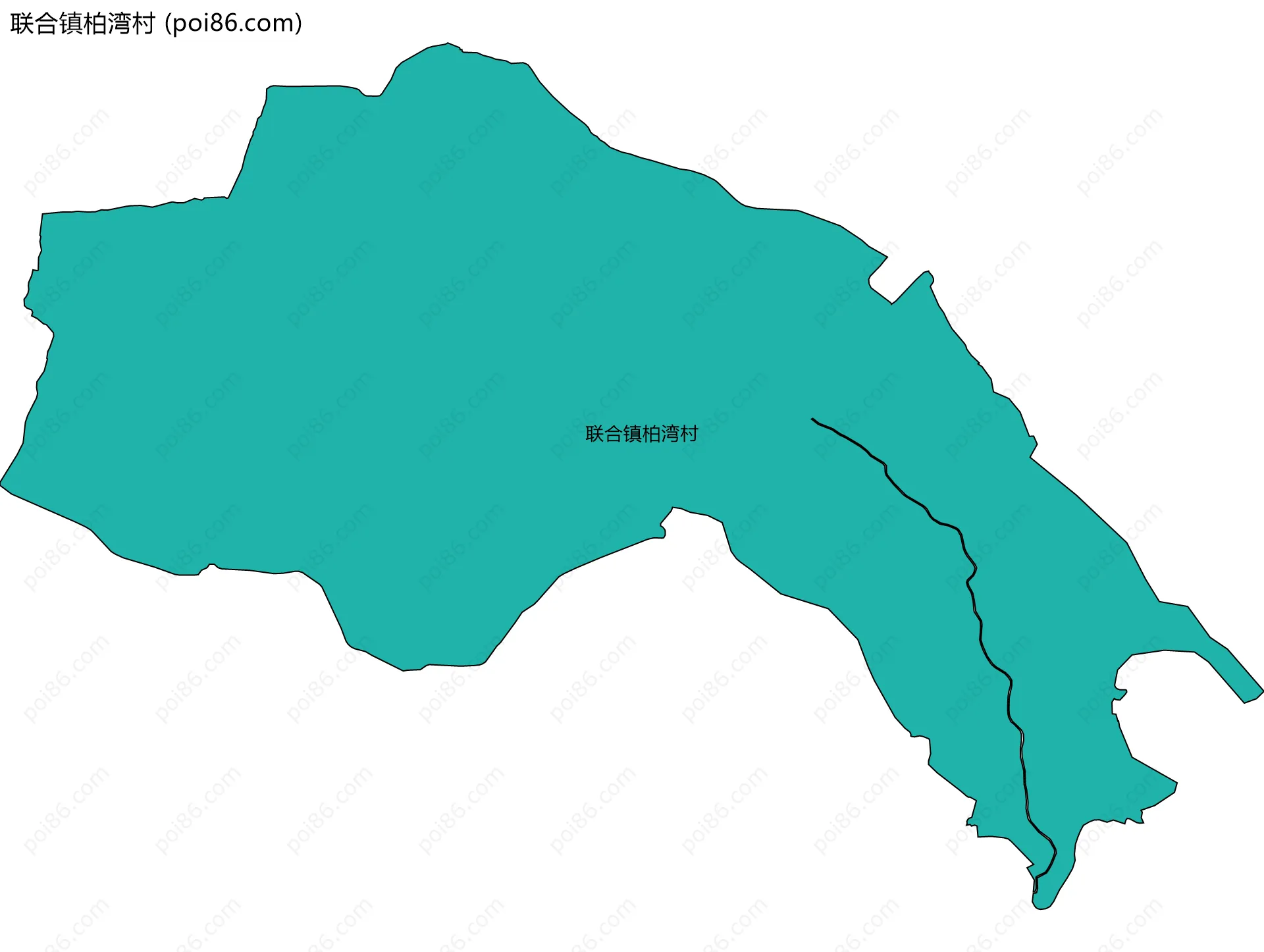 联合镇柏湾村边界地图