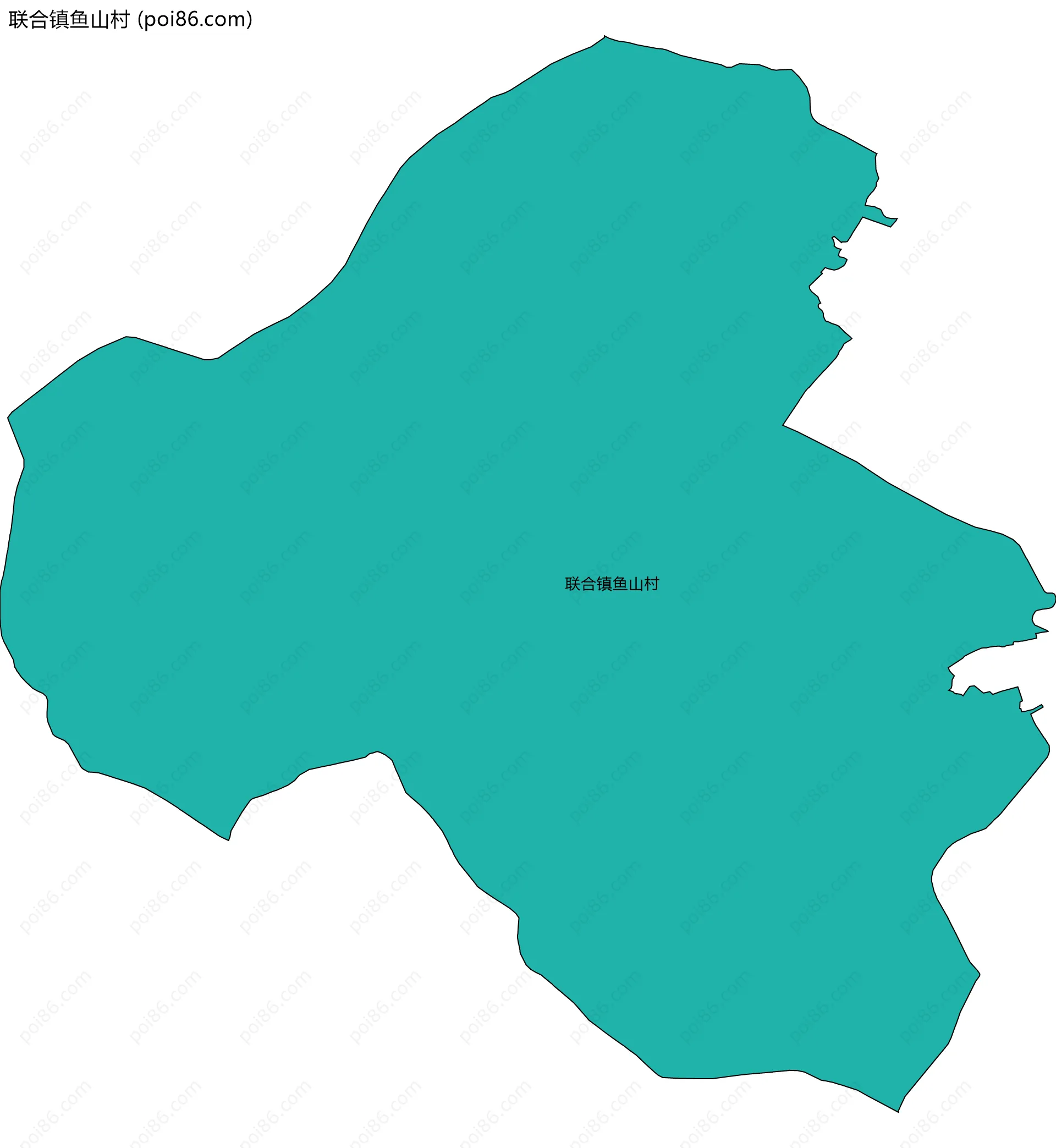 联合镇鱼山村边界地图