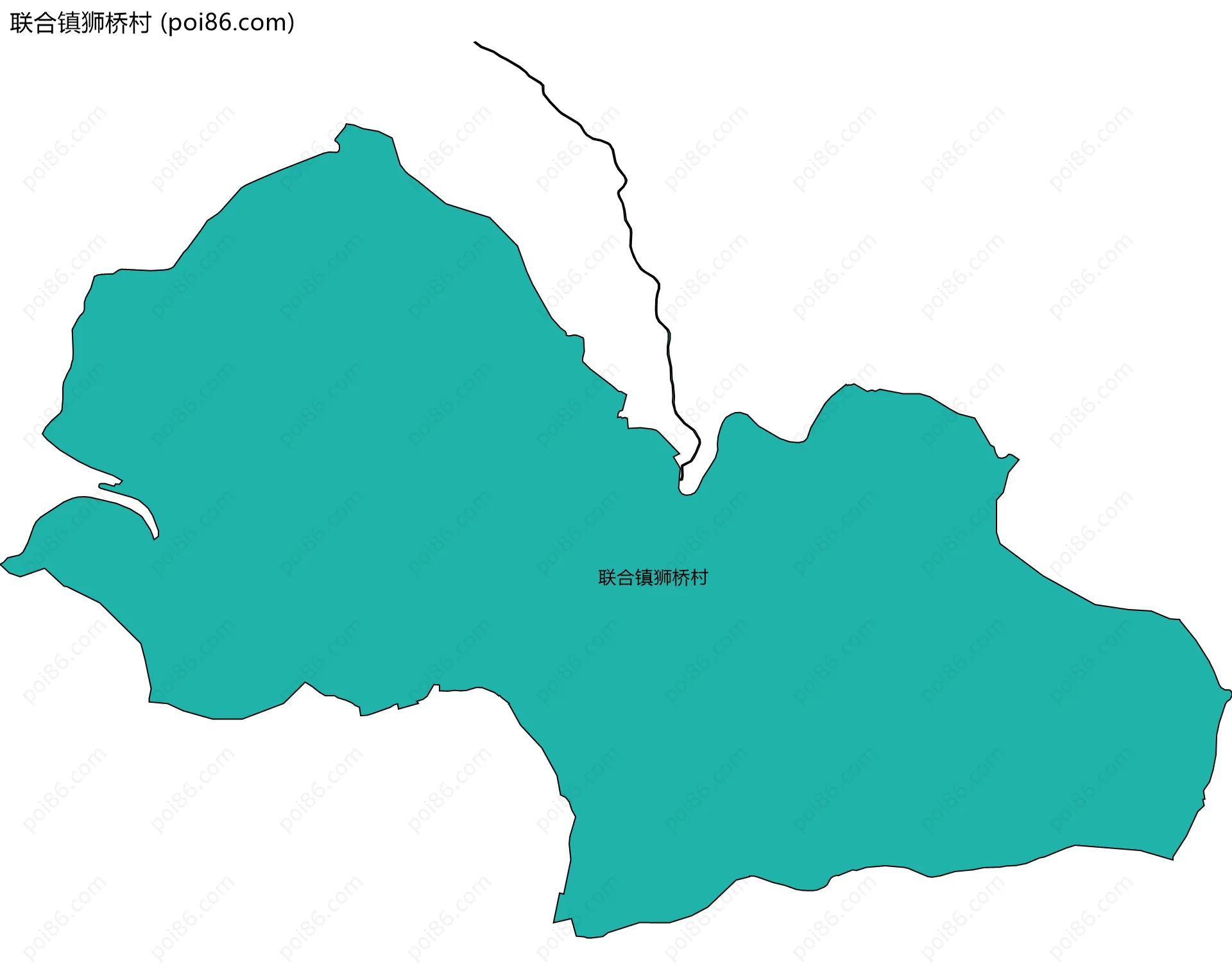 联合镇狮桥村边界地图