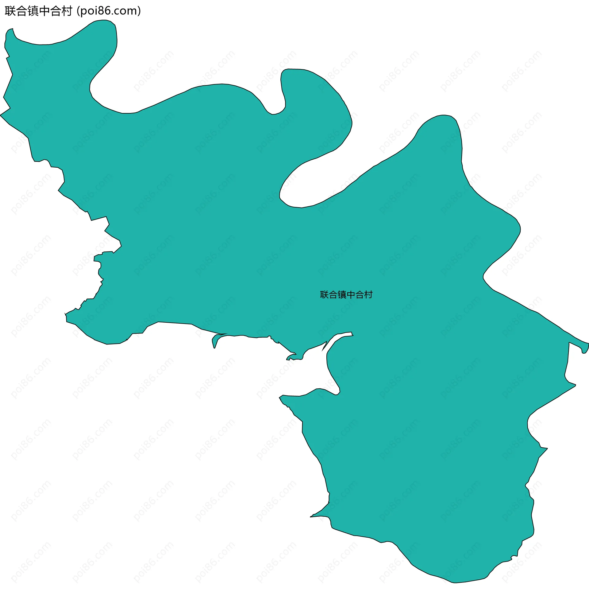 联合镇中合村边界地图