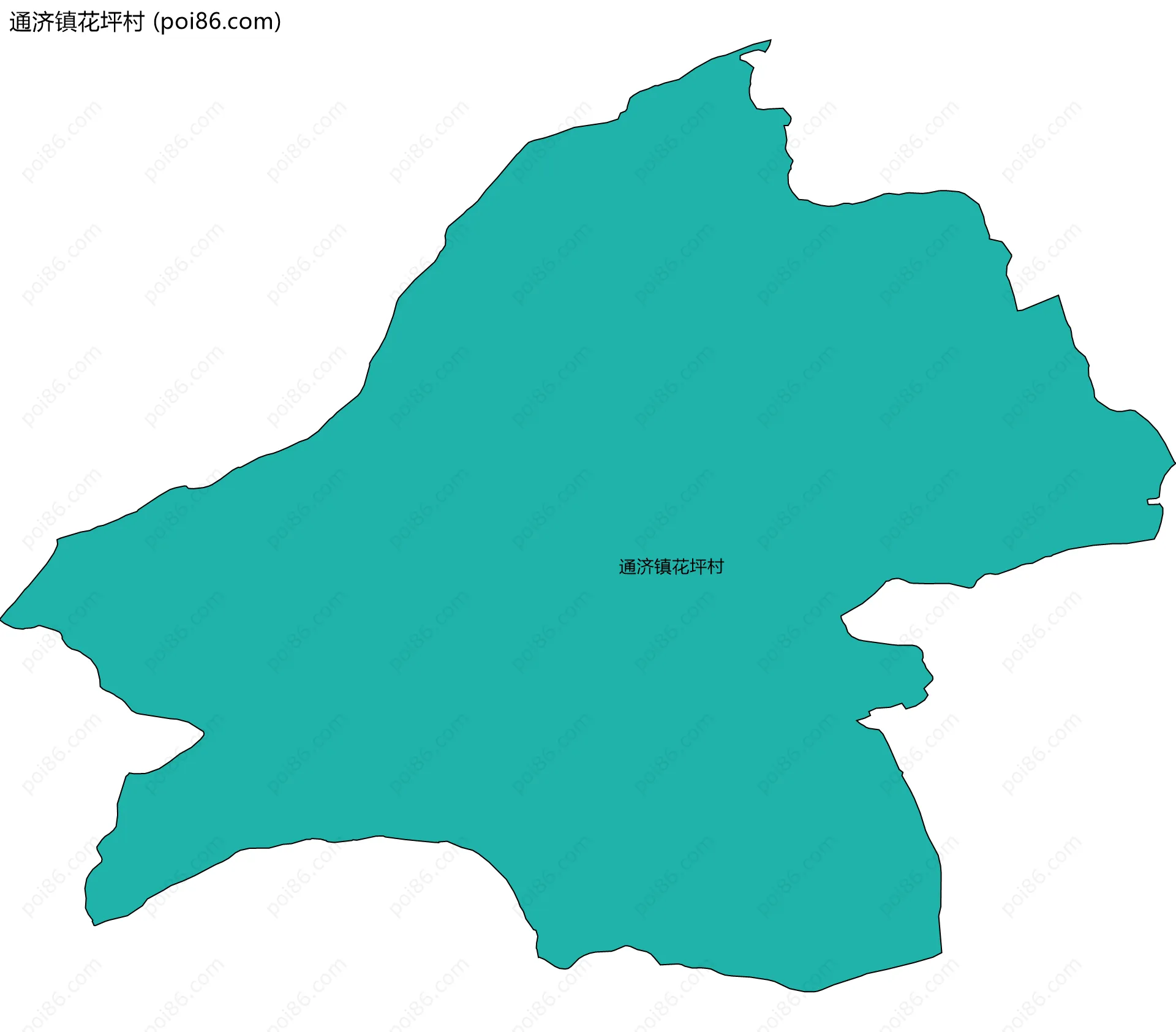 通济镇花坪村边界地图
