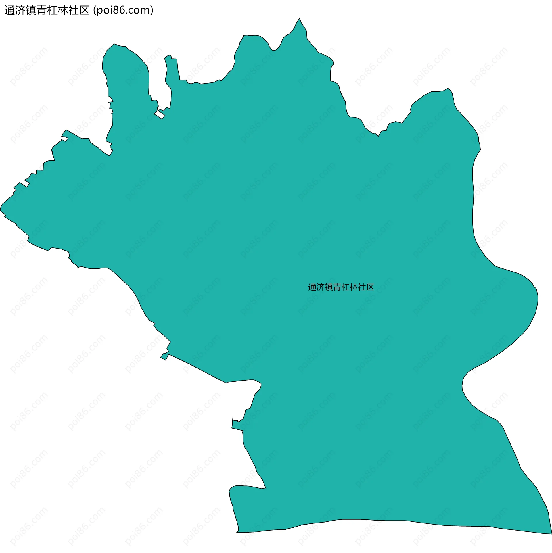通济镇青杠林社区边界地图