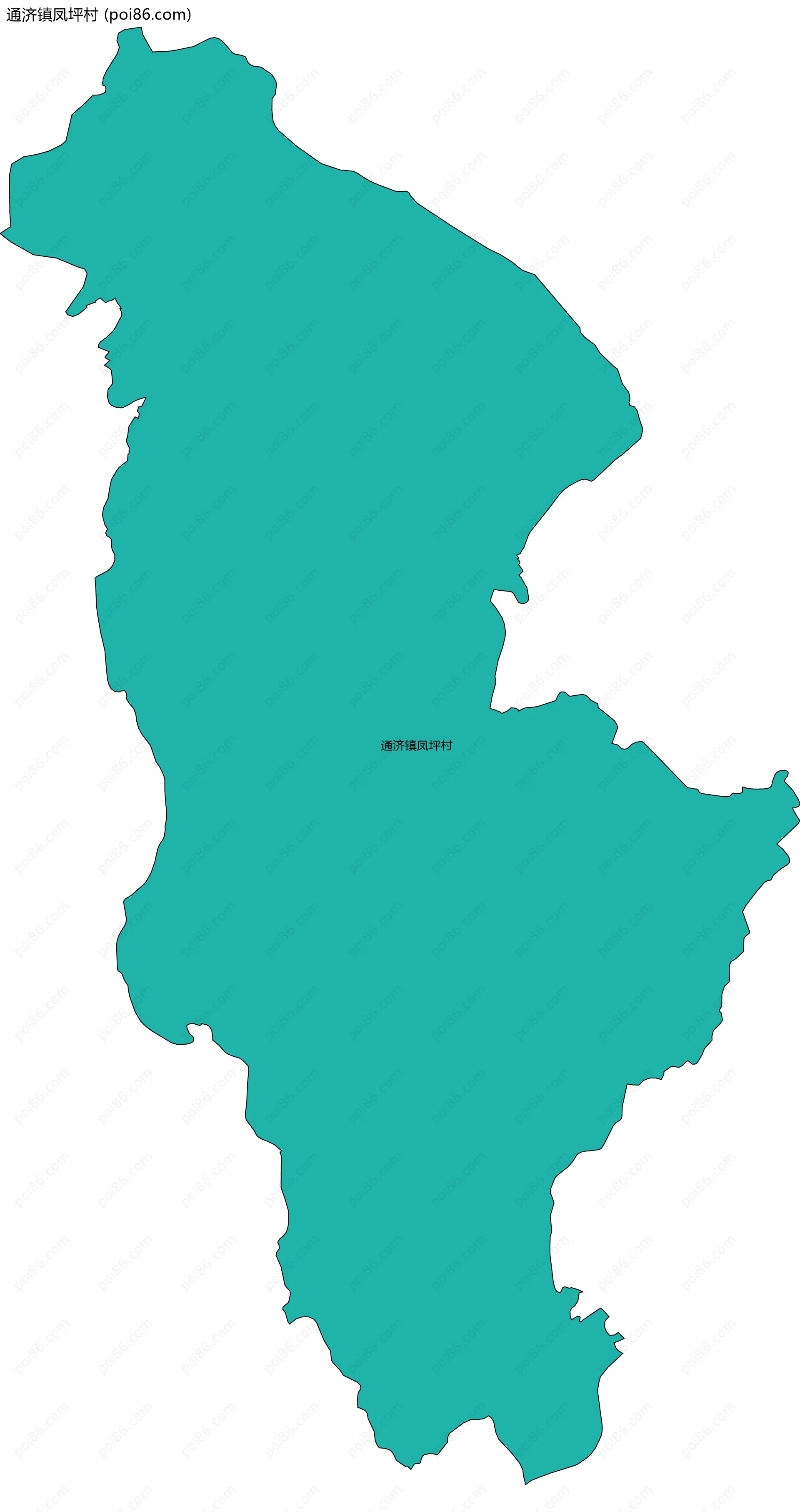 通济镇凤坪村边界地图